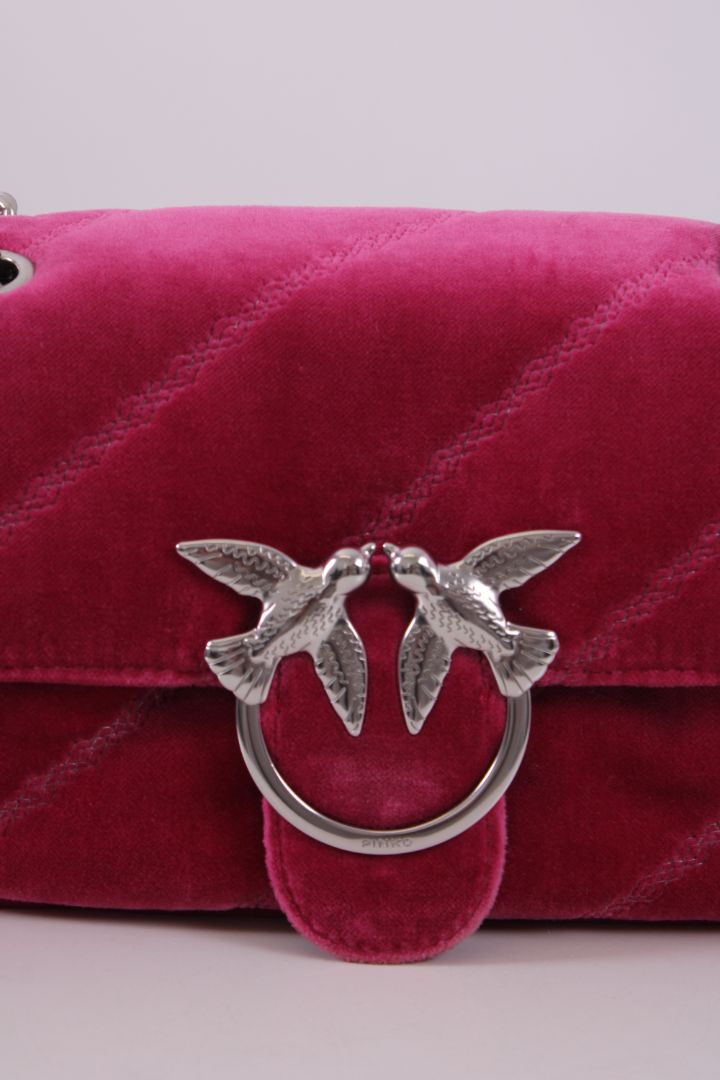 Pinko Mini Love Puff Velvet Bag Pink
