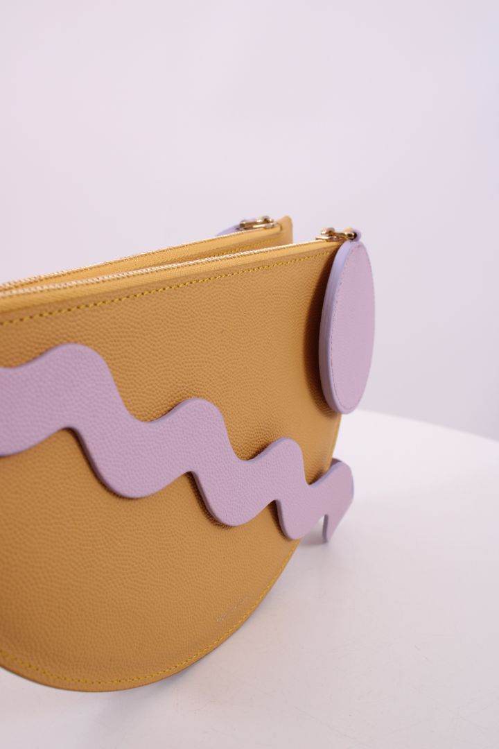 Roksanda Geometric Clutch Yellow/ Liac