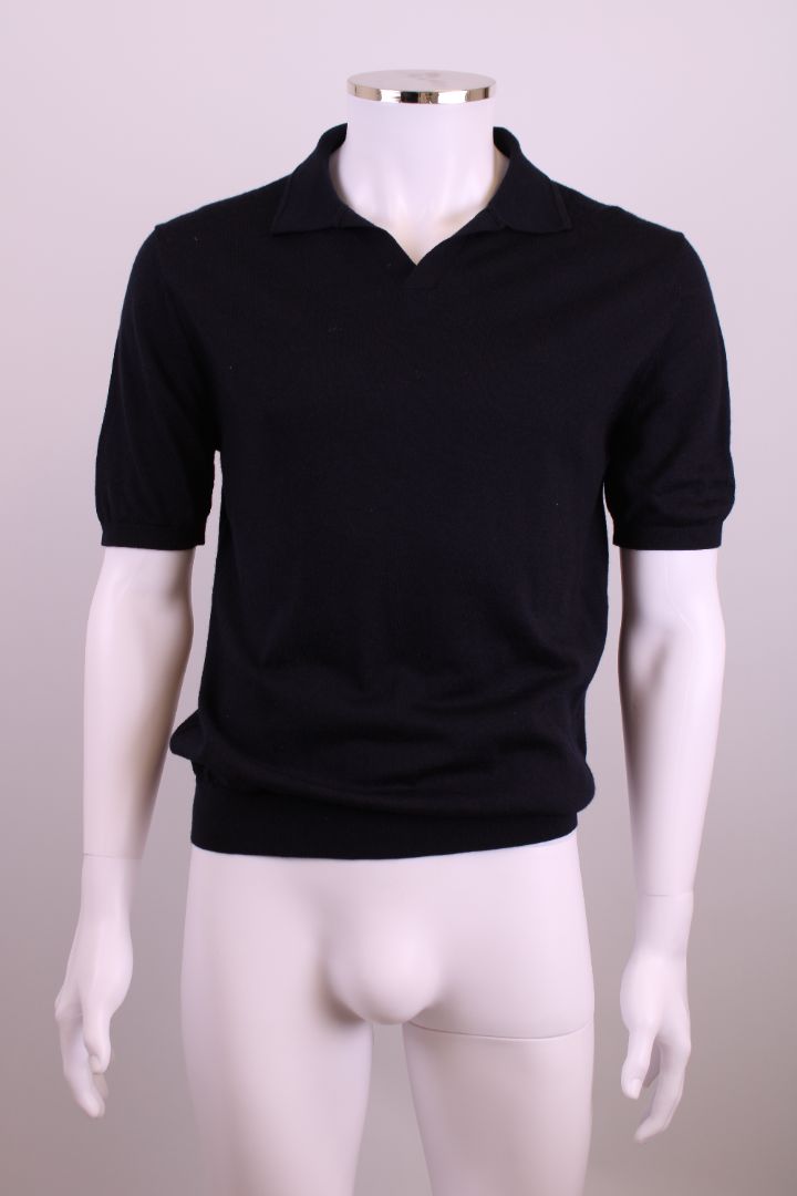 Reiss S/S Knit Polo Top Navy L