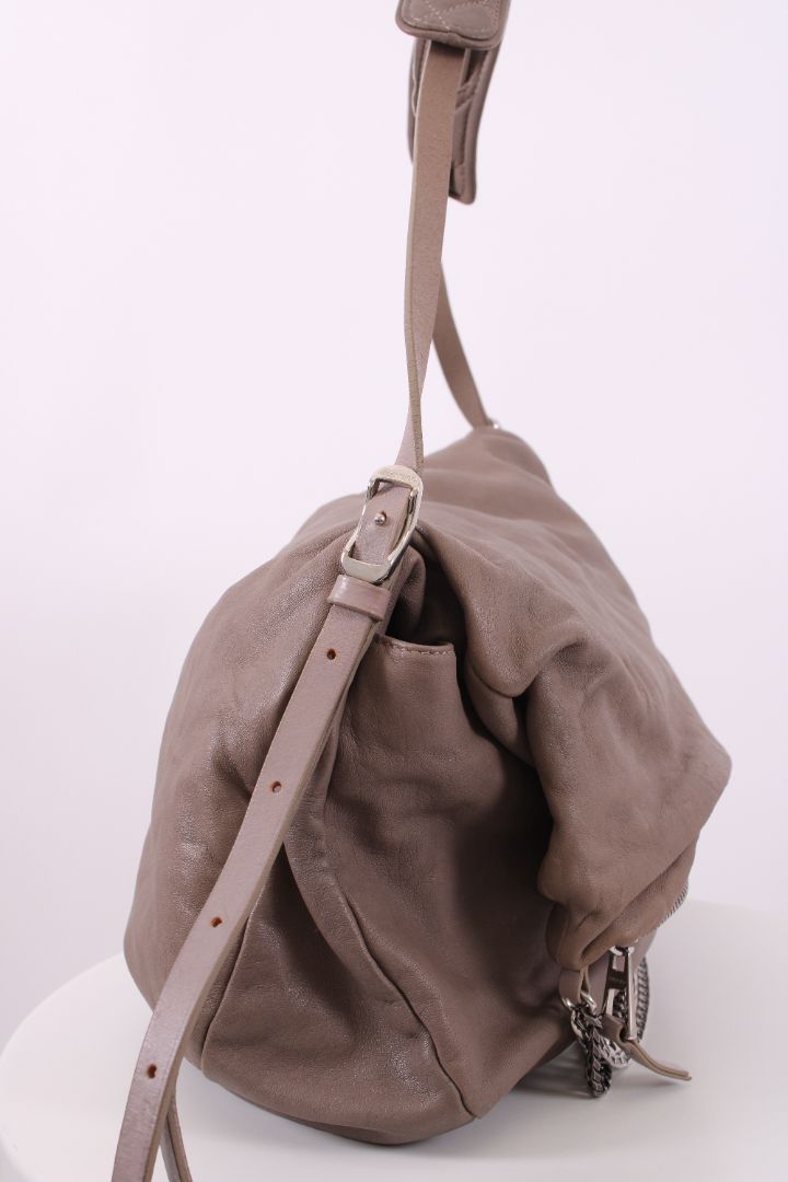 Jimmy Choo Chain Fold Over Bag Beige