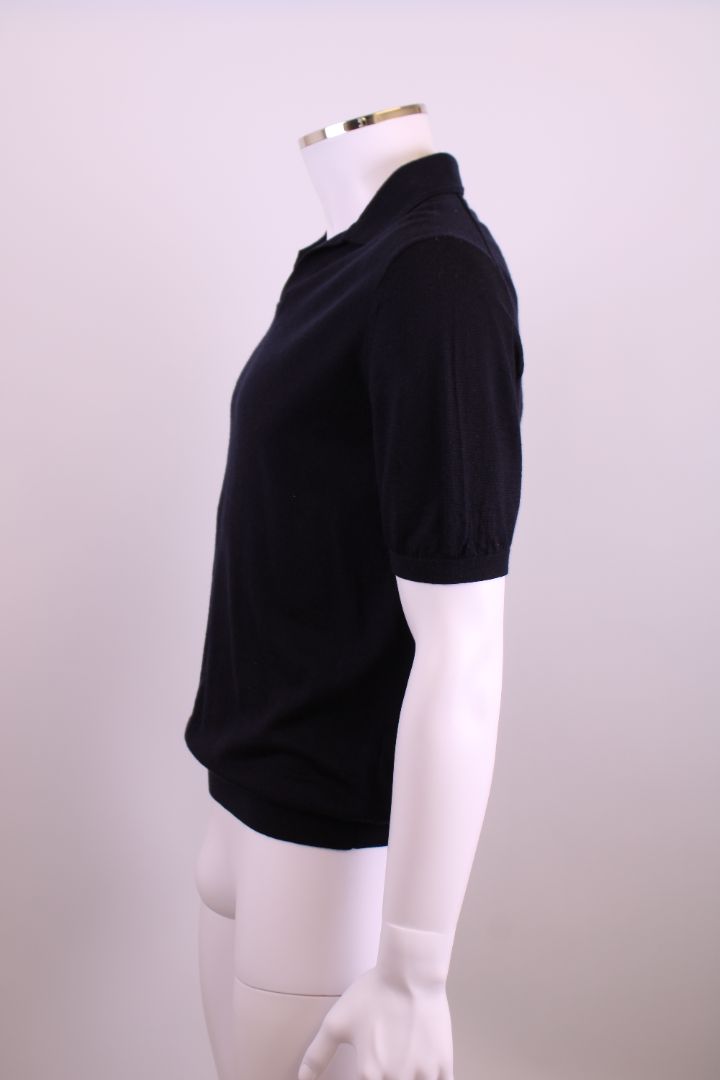 Reiss S/S Knit Polo Top Navy L