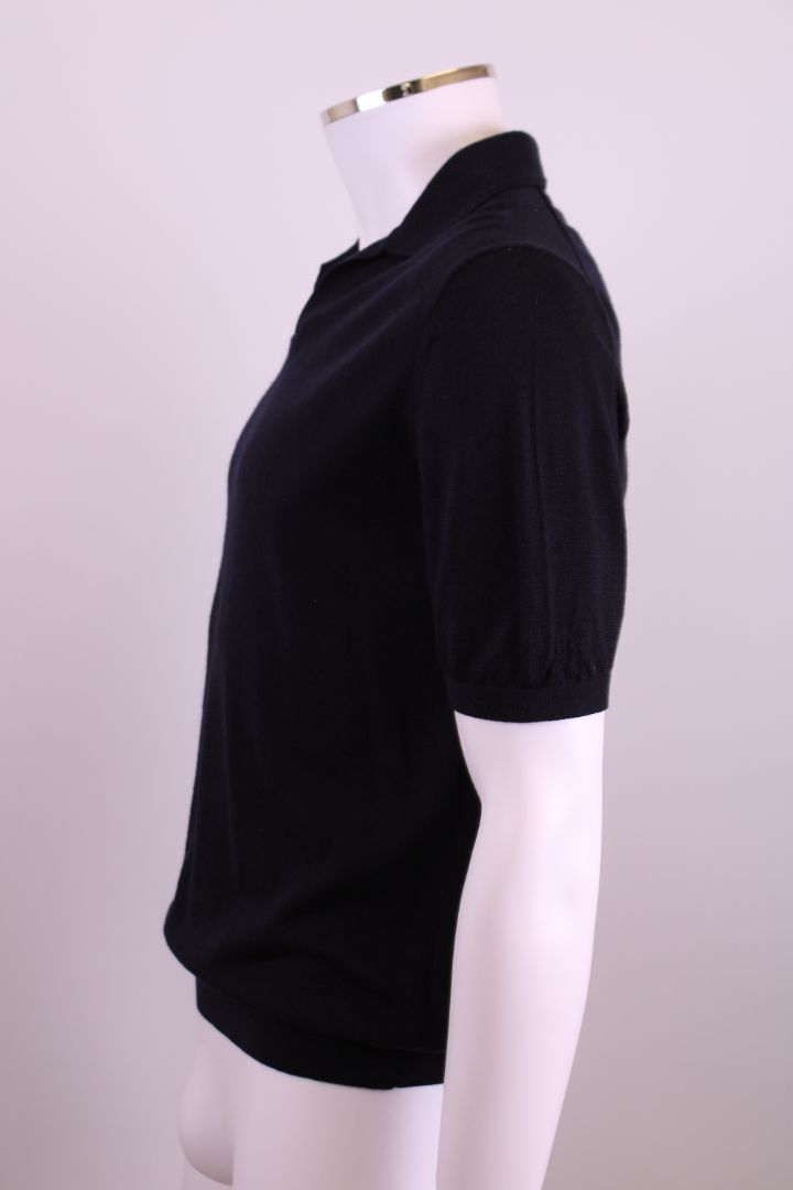 Reiss S/S Knit Polo Top Navy L