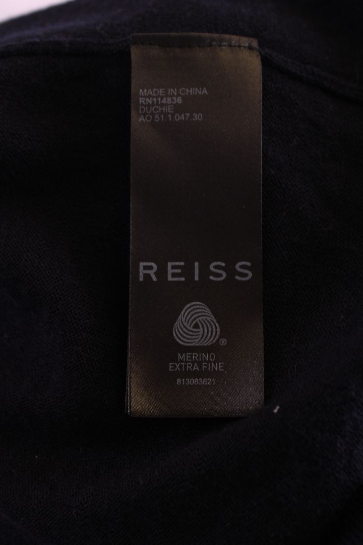 Reiss S/S Knit Polo Top Navy L