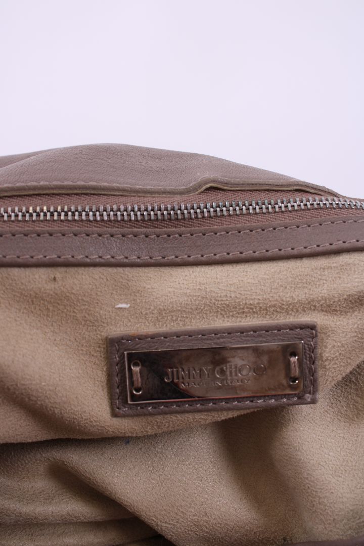 Jimmy Choo Chain Fold Over Bag Beige