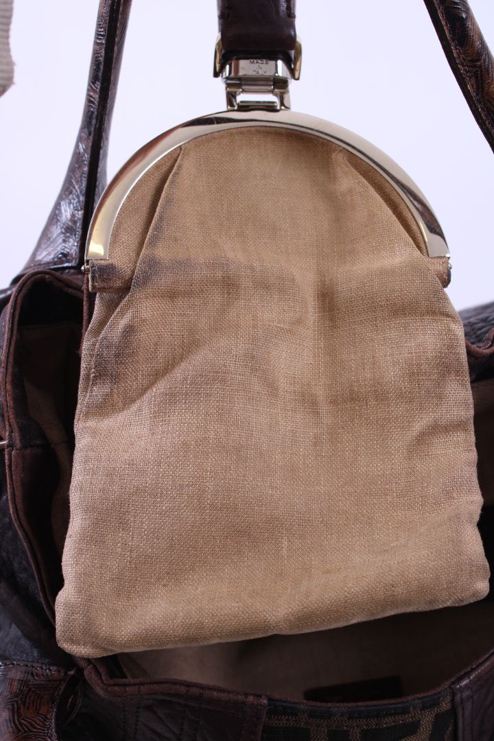 Fendi Zucca FF Spy Bag Brown
