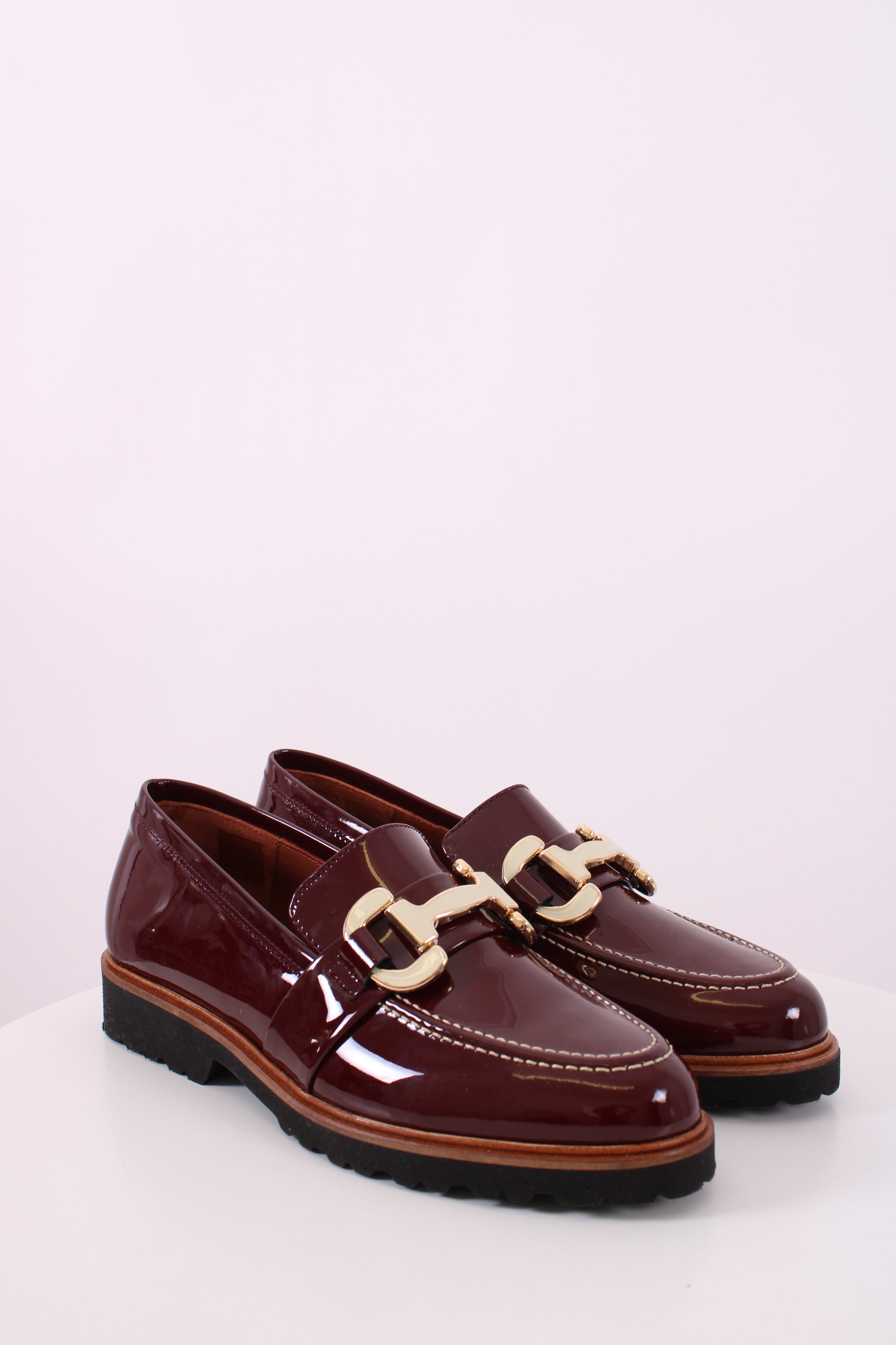Penelope Chilvers Patent Loafers Burgundy 39