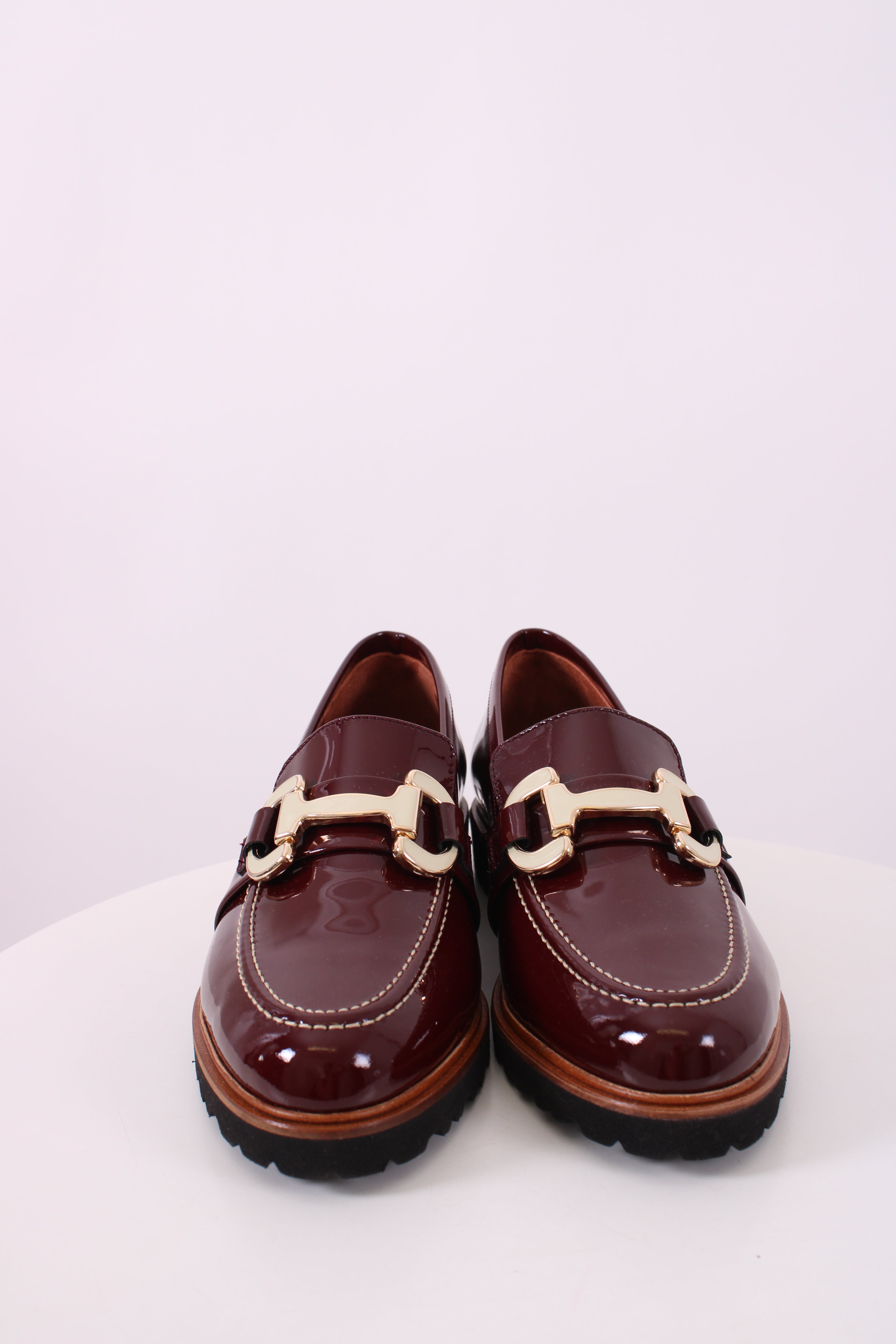 Penelope Chilvers Patent Loafers Burgundy 39