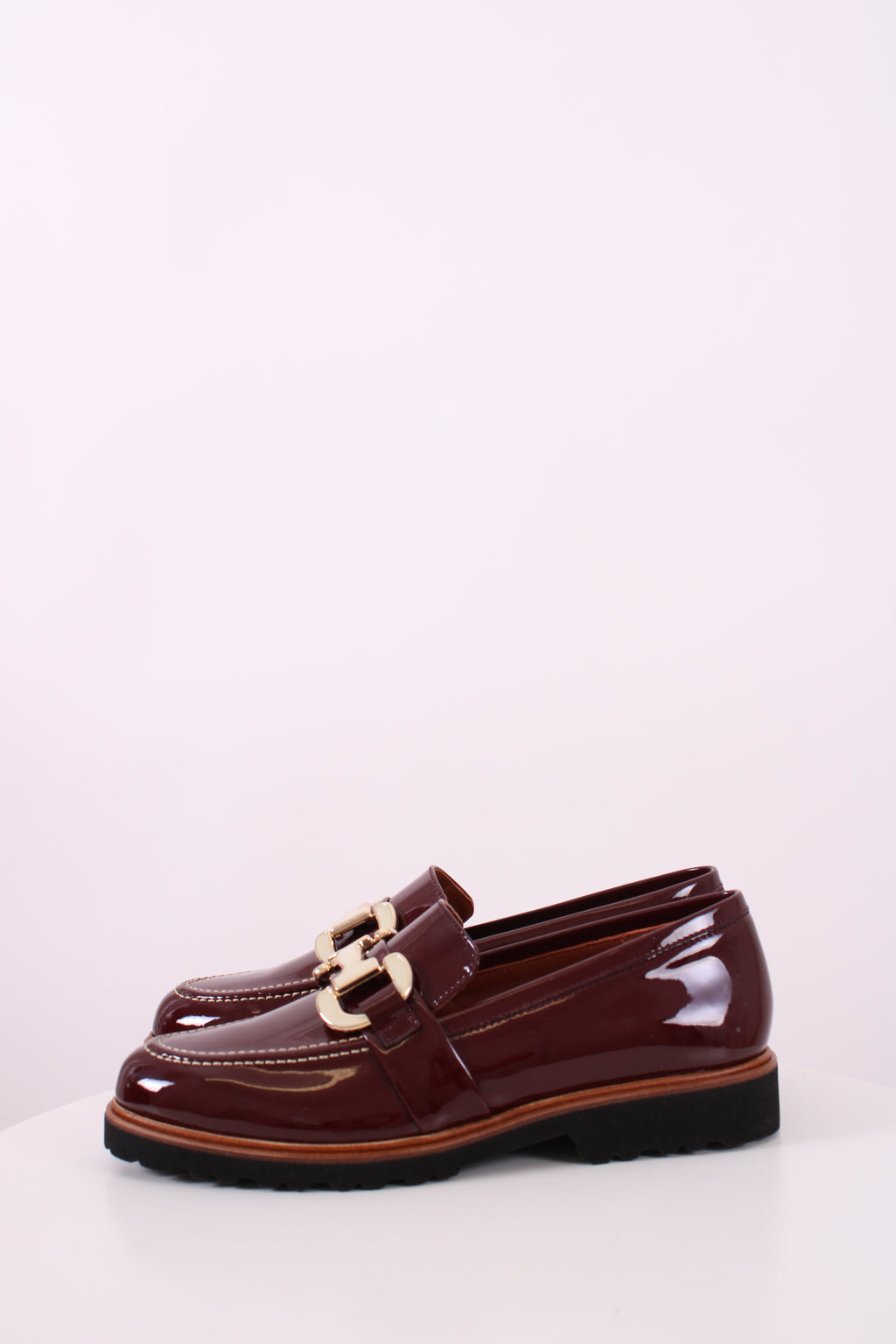 Penelope Chilvers Patent Loafers Burgundy 39