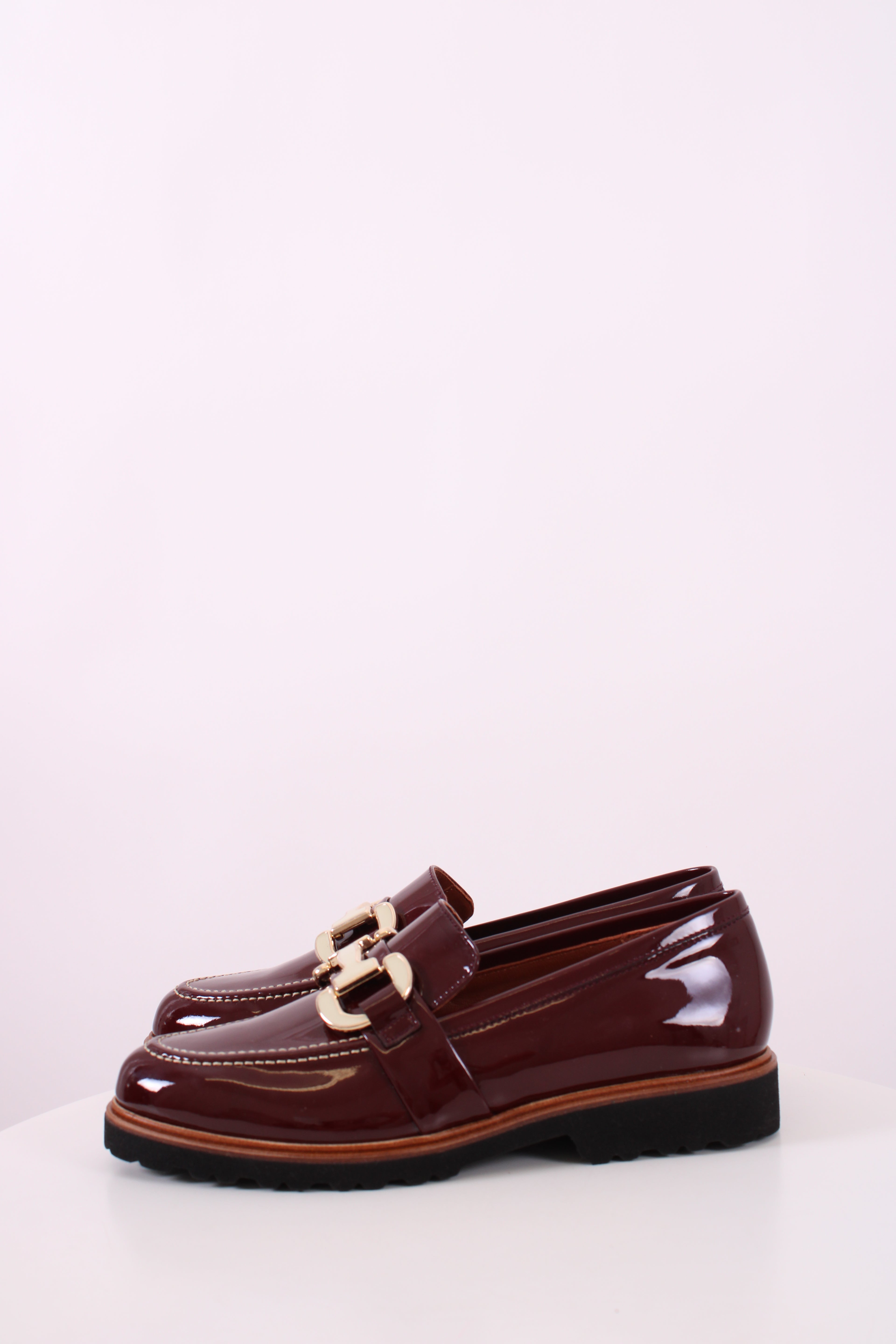 Penelope Chilvers Patent Loafers Burgundy 39