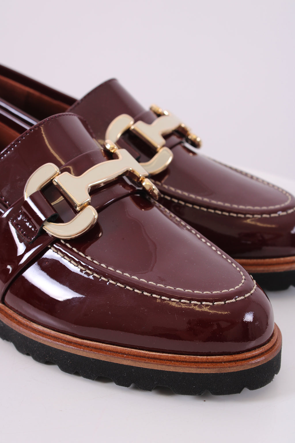 Penelope Chilvers Patent Loafers Burgundy 39