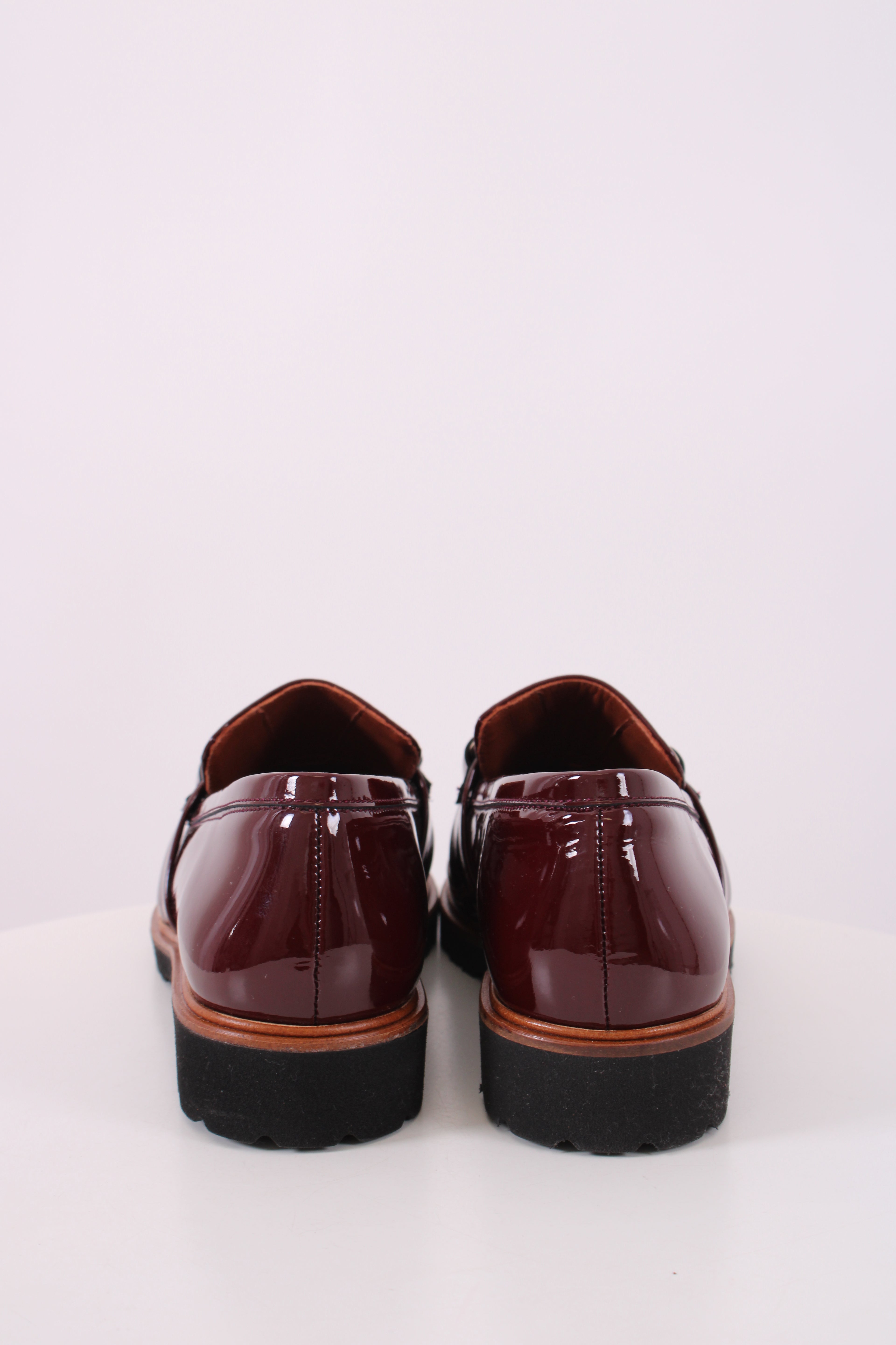Penelope Chilvers Patent Loafers Burgundy 39