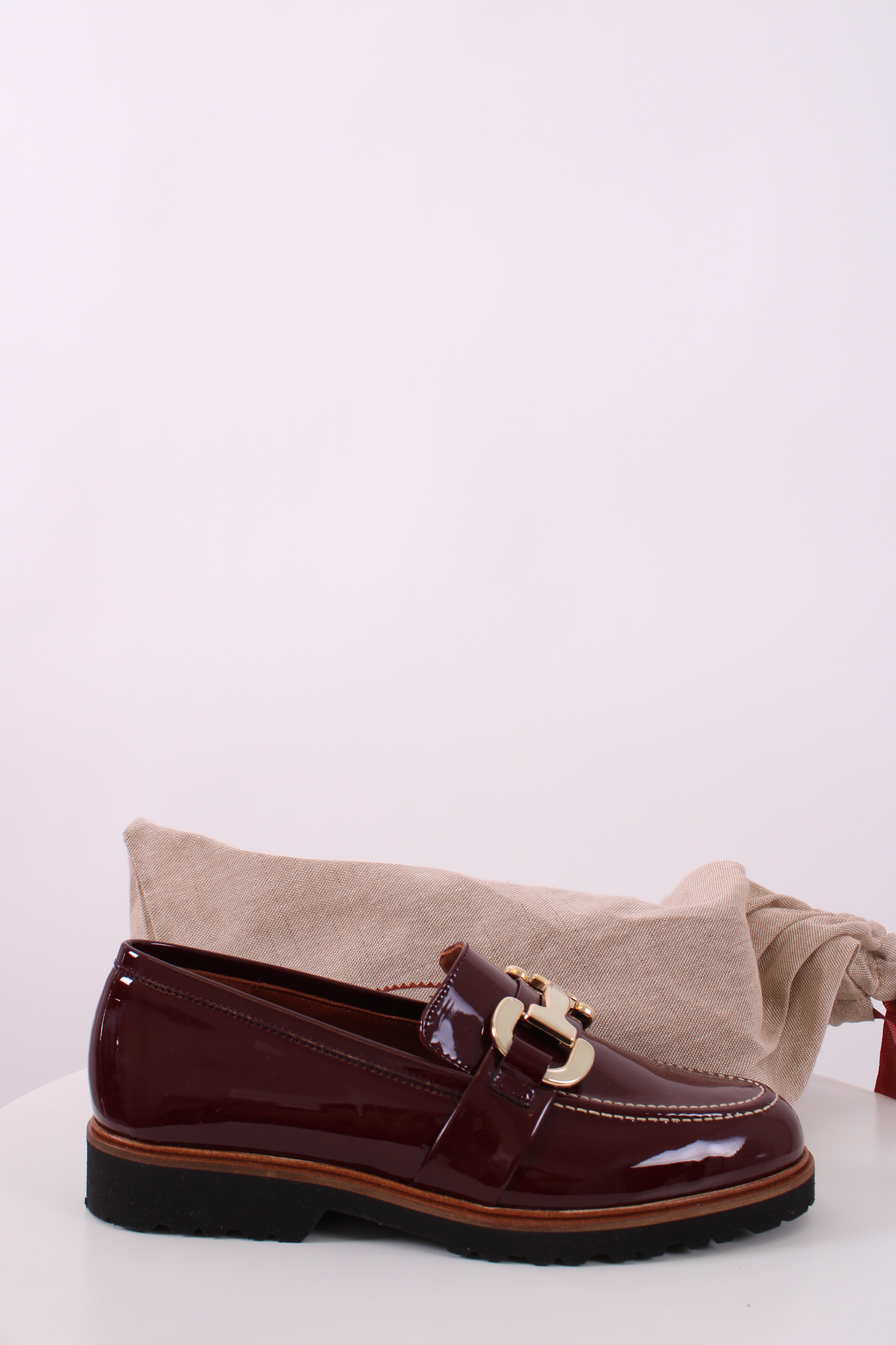 Penelope Chilvers Patent Loafers Burgundy 39