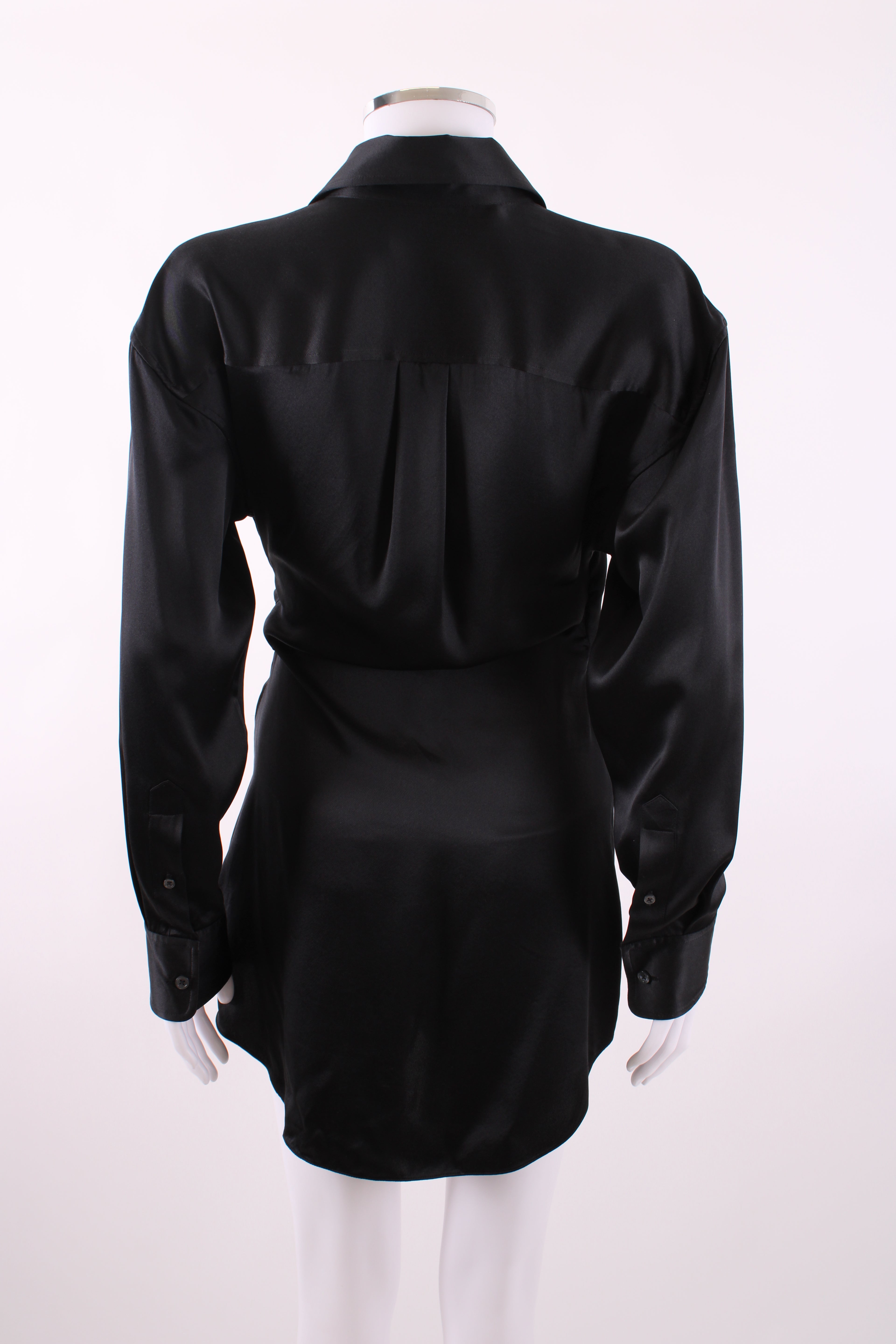 T By Alexander Wang Silk Shirt Dress Black 8