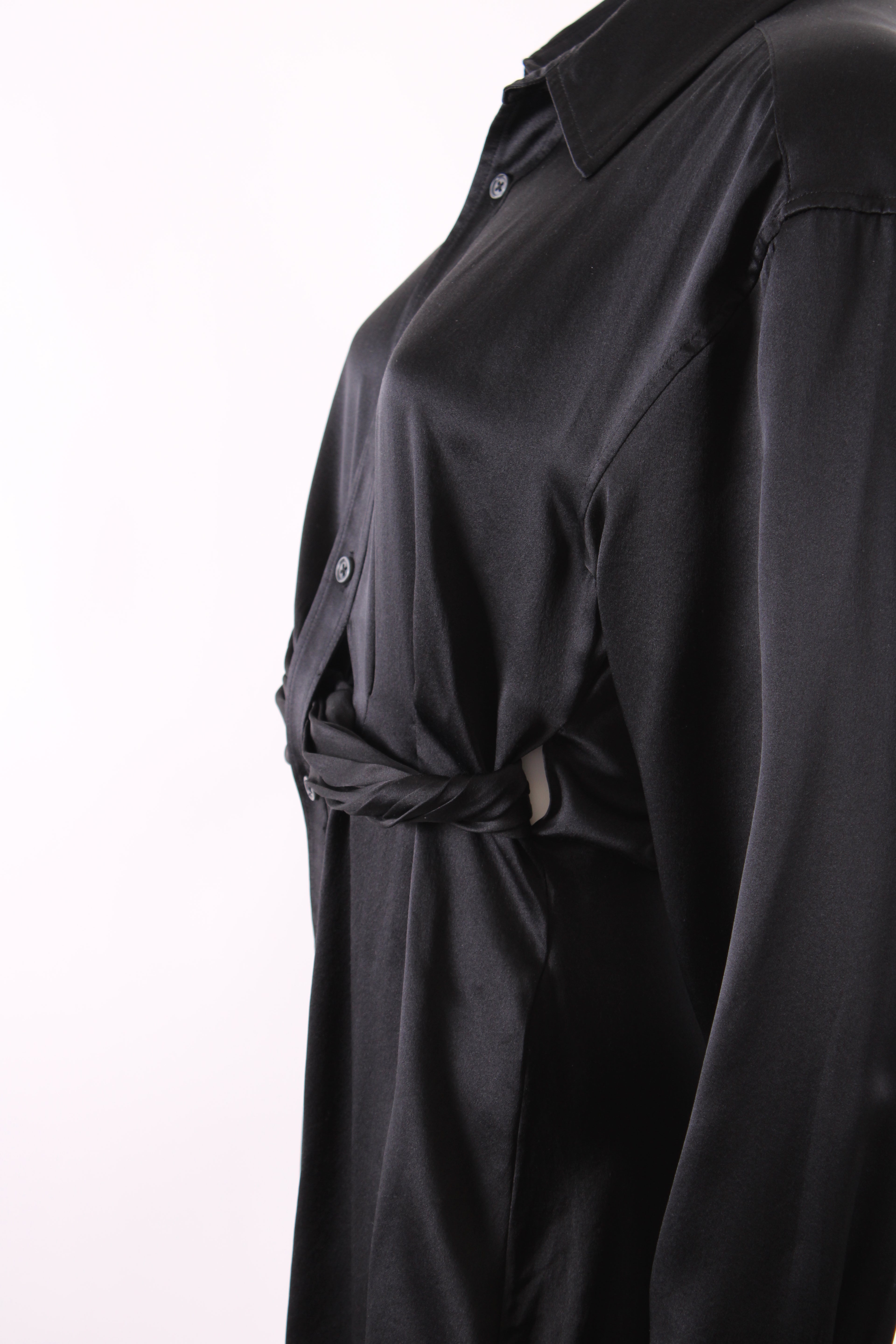T By Alexander Wang Silk Shirt Dress Black 8