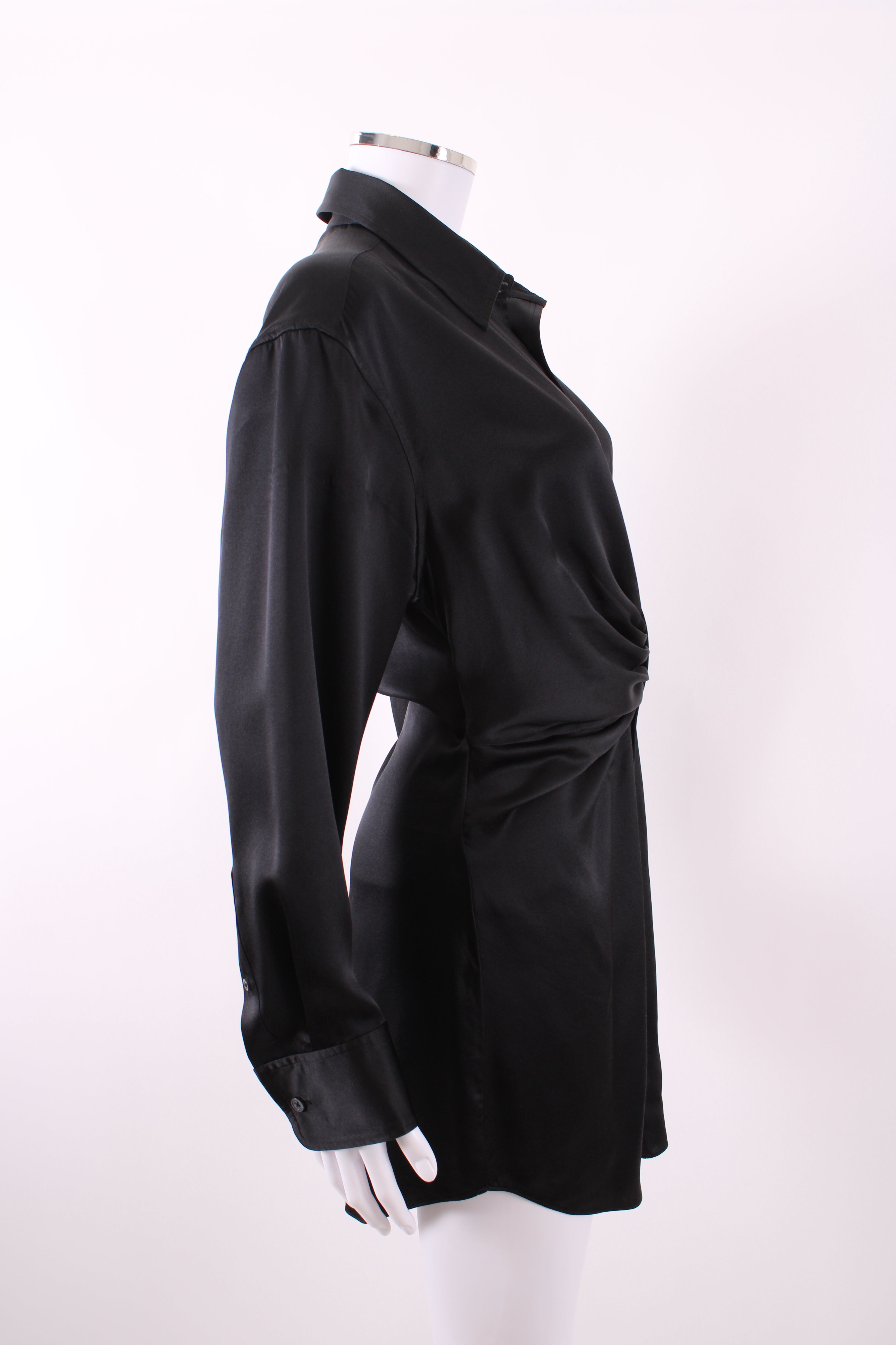T By Alexander Wang Silk Shirt Dress Black 8