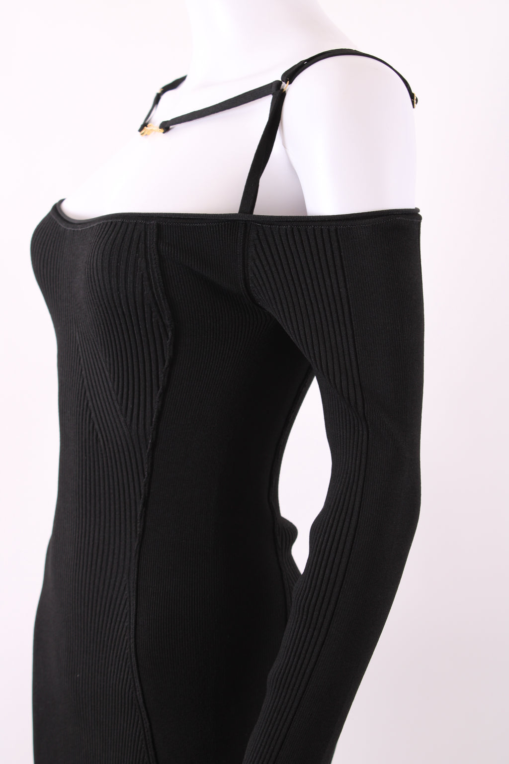 Jacquemus La Robe Sierra Knit Midi Dress Black 36