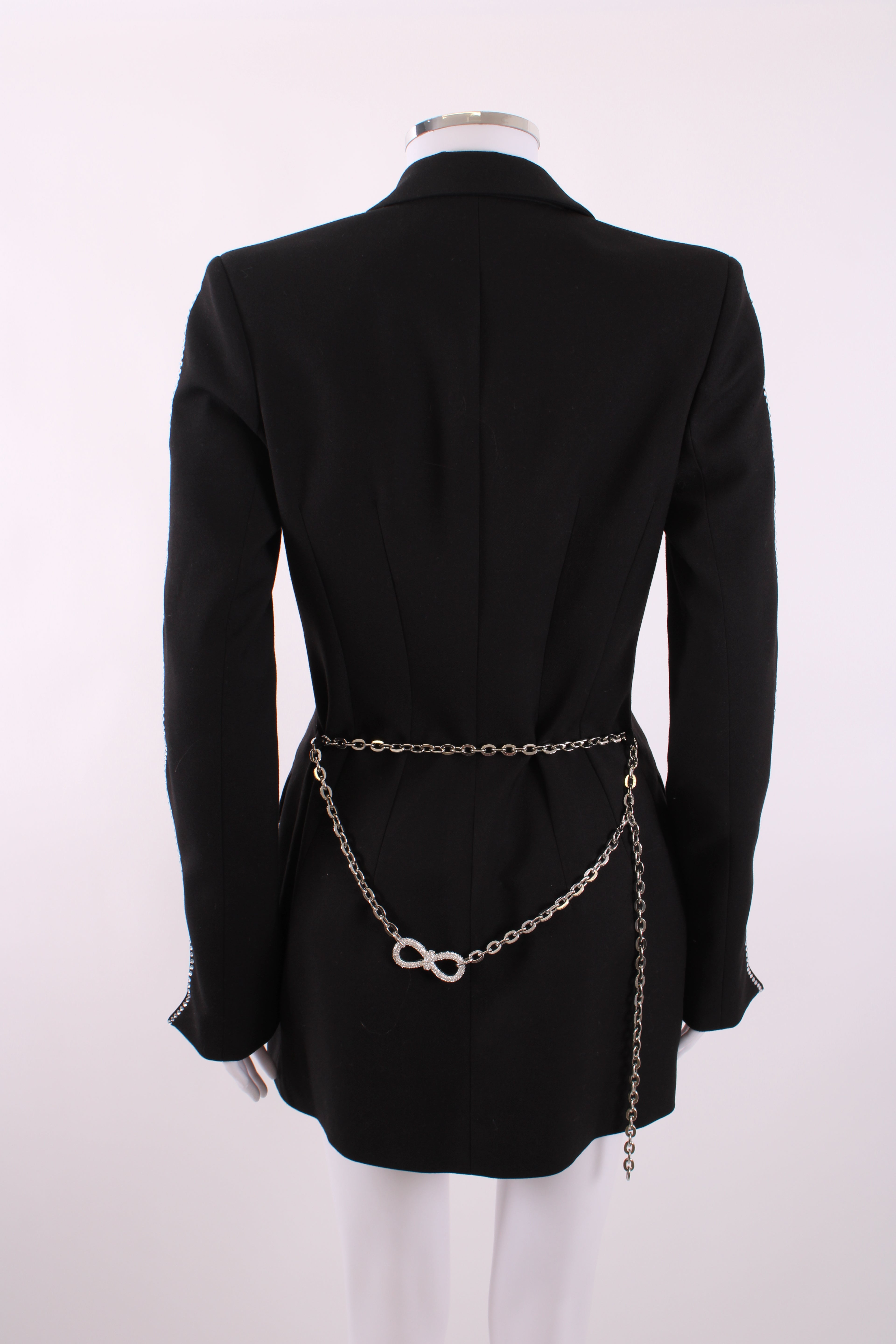 Mach & Mach Embellished Blazer Mini Dress Black 8