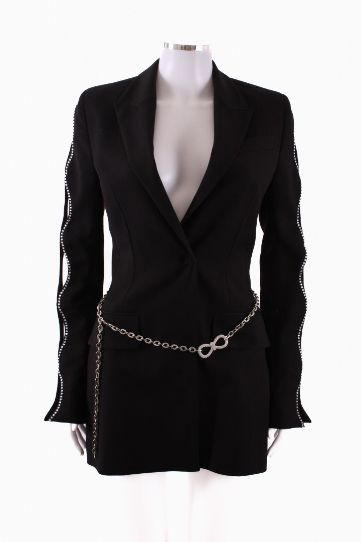 Mach & Mach Embellished Blazer Mini Dress Black 8