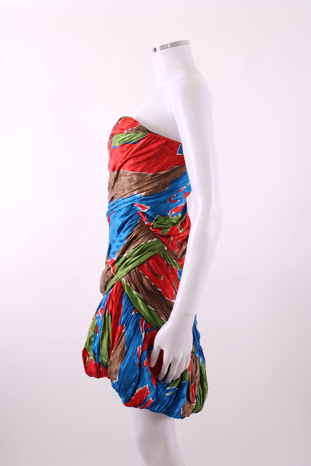 Tory Burch Silk Mini Party Dress Blue & Red S