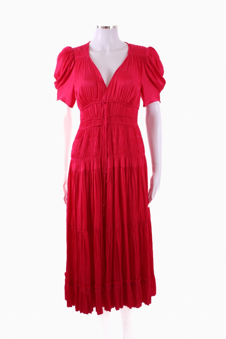 Ulla Johnson S/S Pleated Dress Pink 4