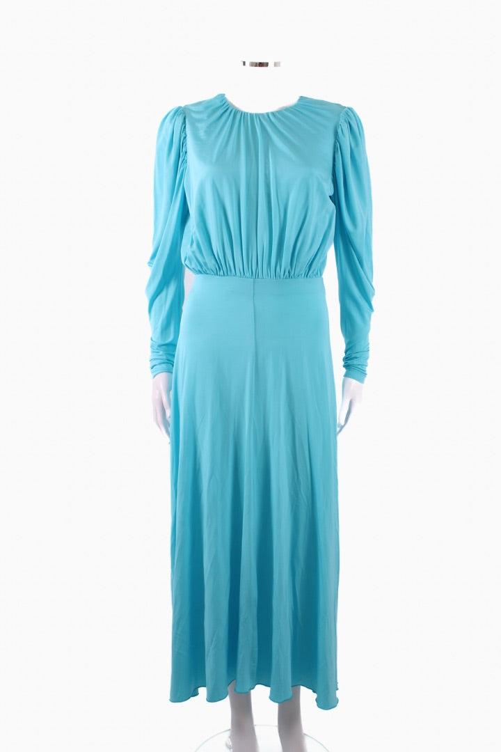 Rotate Laure jersey midi dress backless Aqua 8-10