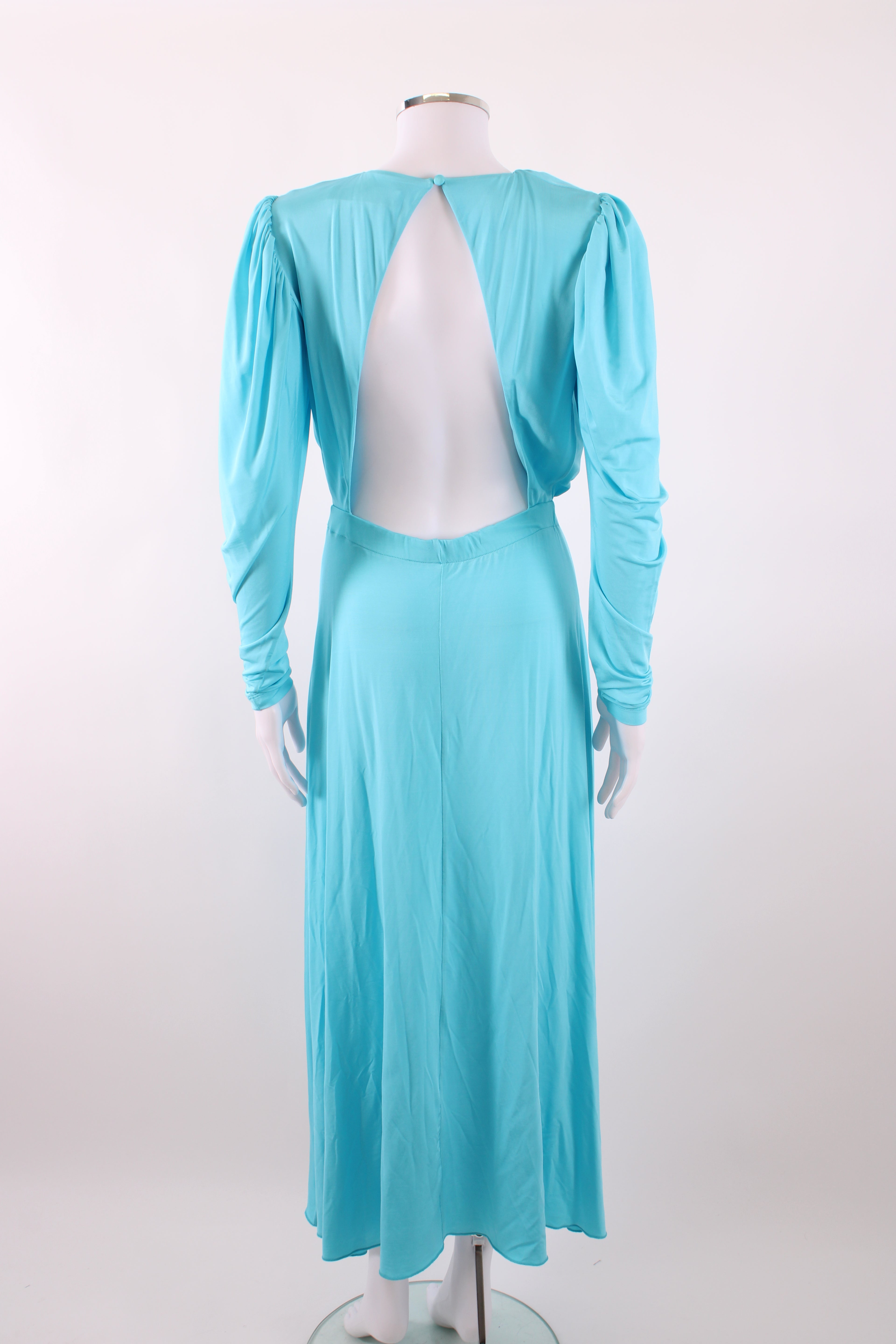 Rotate Laure jersey midi dress backless Aqua 8-10