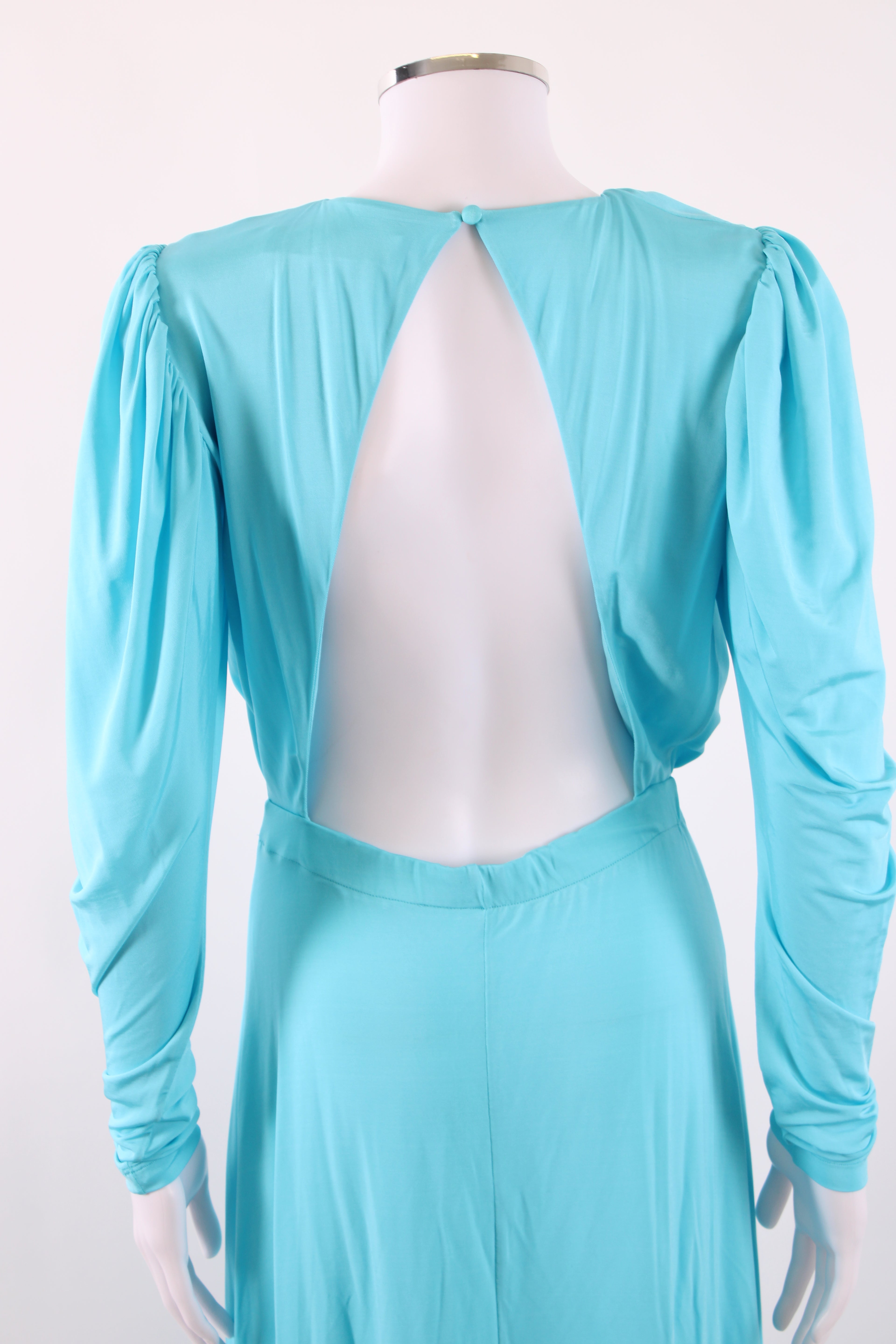 Rotate Laure jersey midi dress backless Aqua 8-10