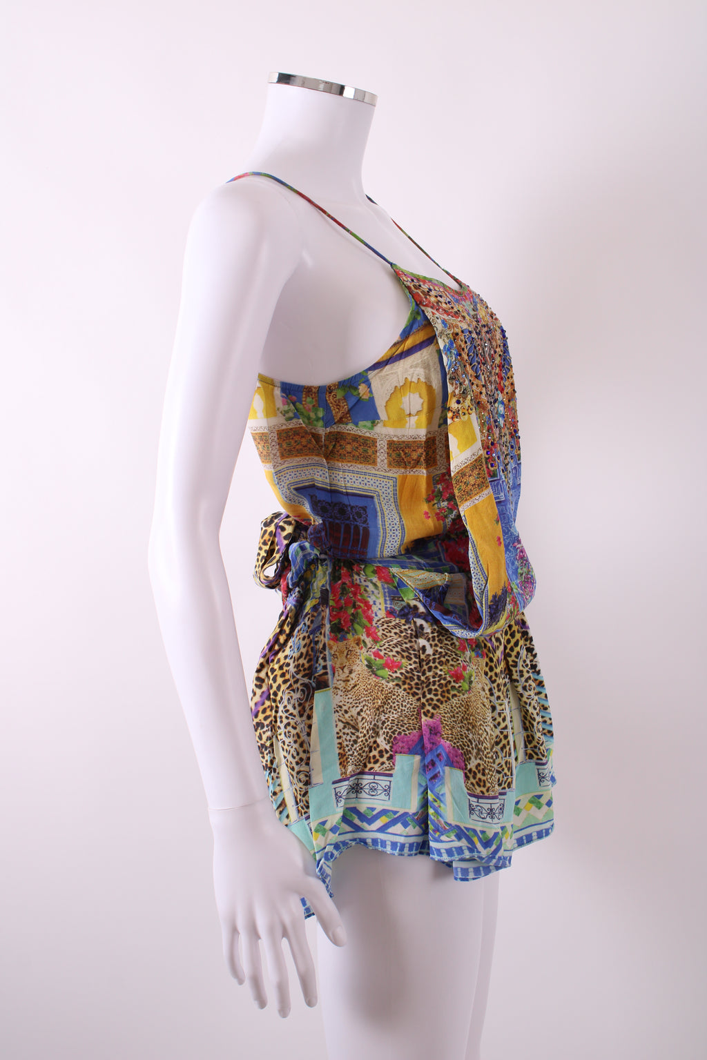 Camilla Print/ Rhinestone Playsuit Multi XS