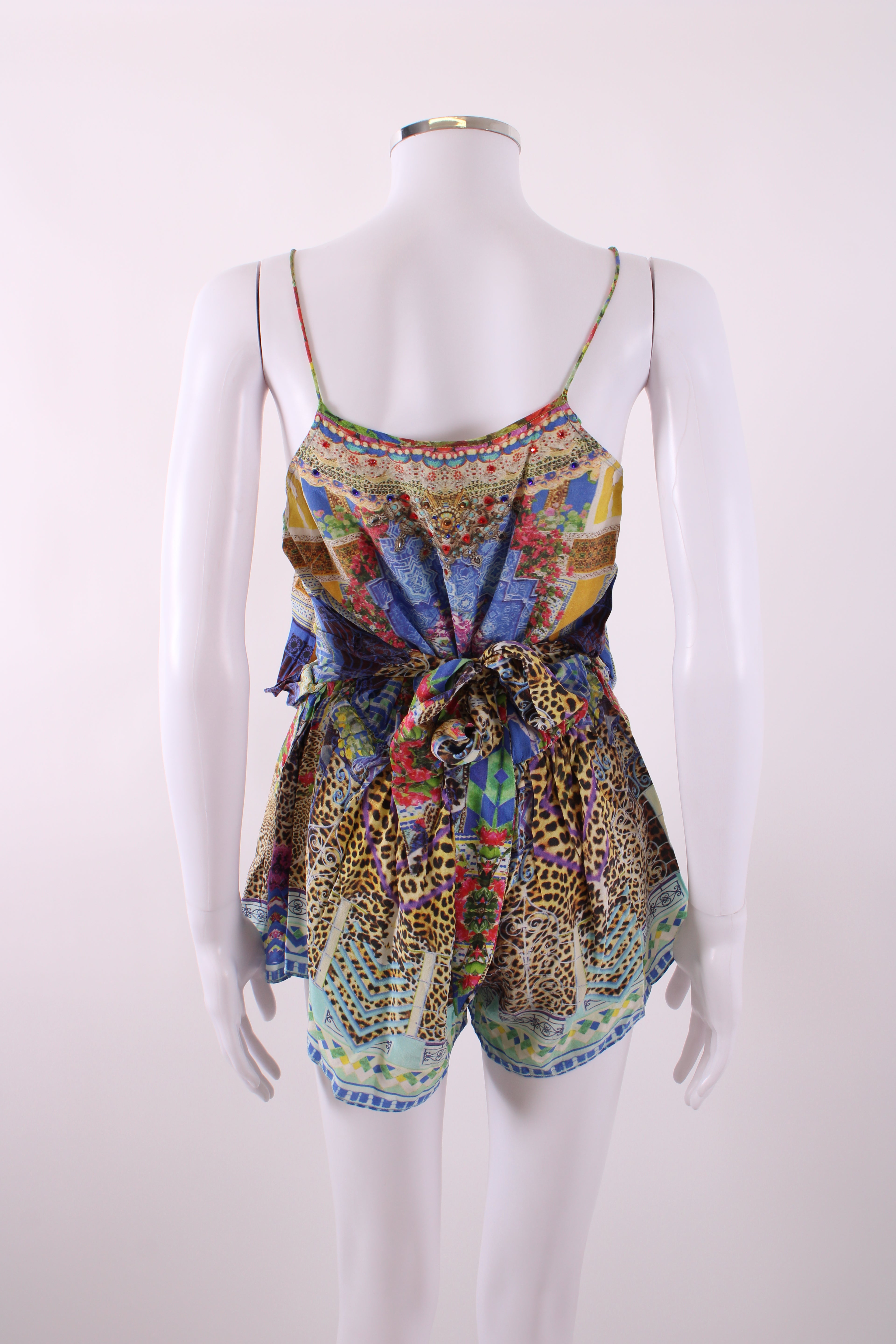 Camilla Print/ Rhinestone Playsuit Multi XS