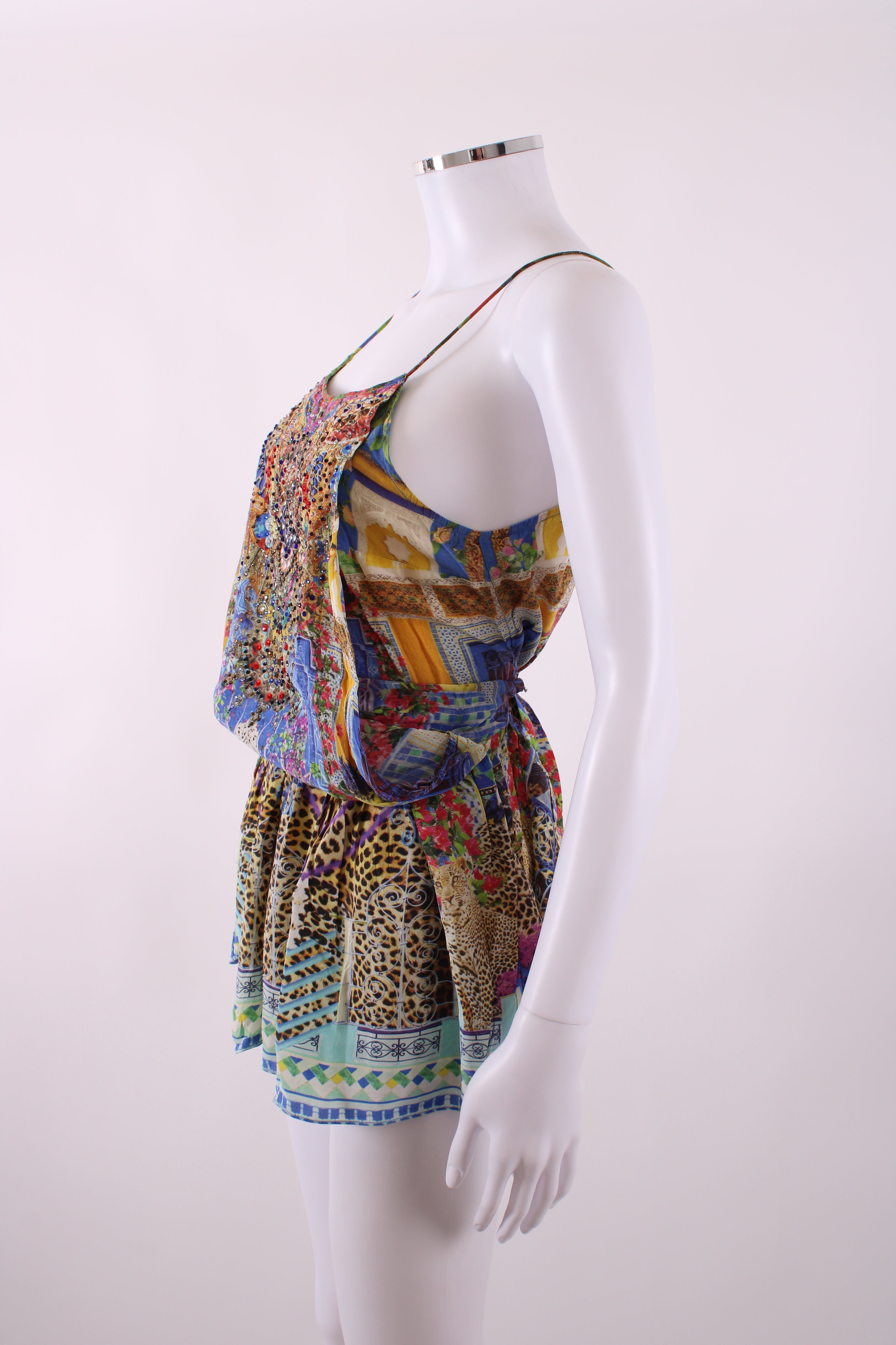 Camilla Print/ Rhinestone Playsuit Multi XS