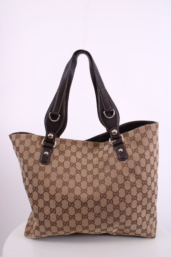Gucci GG Canvas Icon Bit Tote Beige