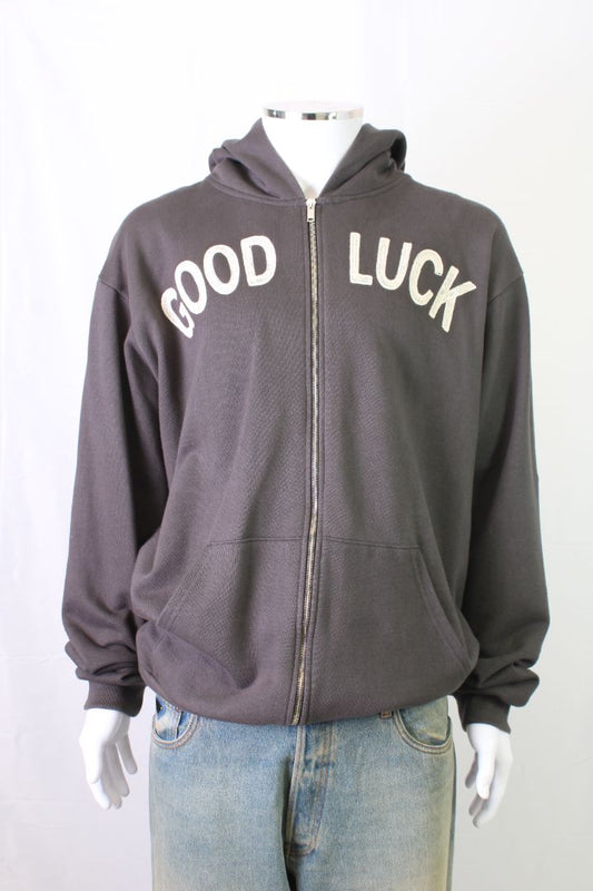 Mr Saturday Good Luck Applique Logo Hoodie Grey L