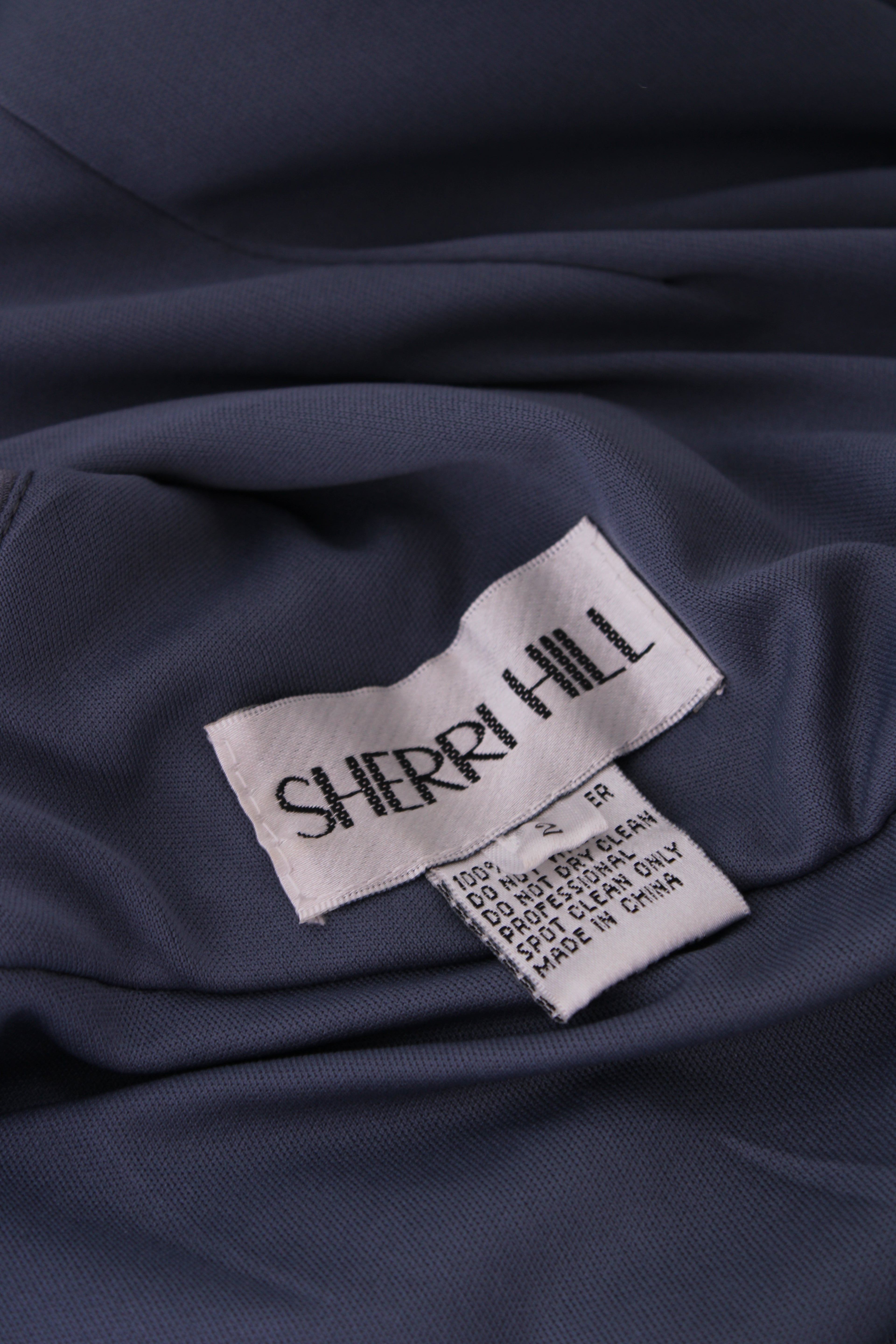 Sherri Hill One Shoulder Jewelled Maxi Dress Grey S