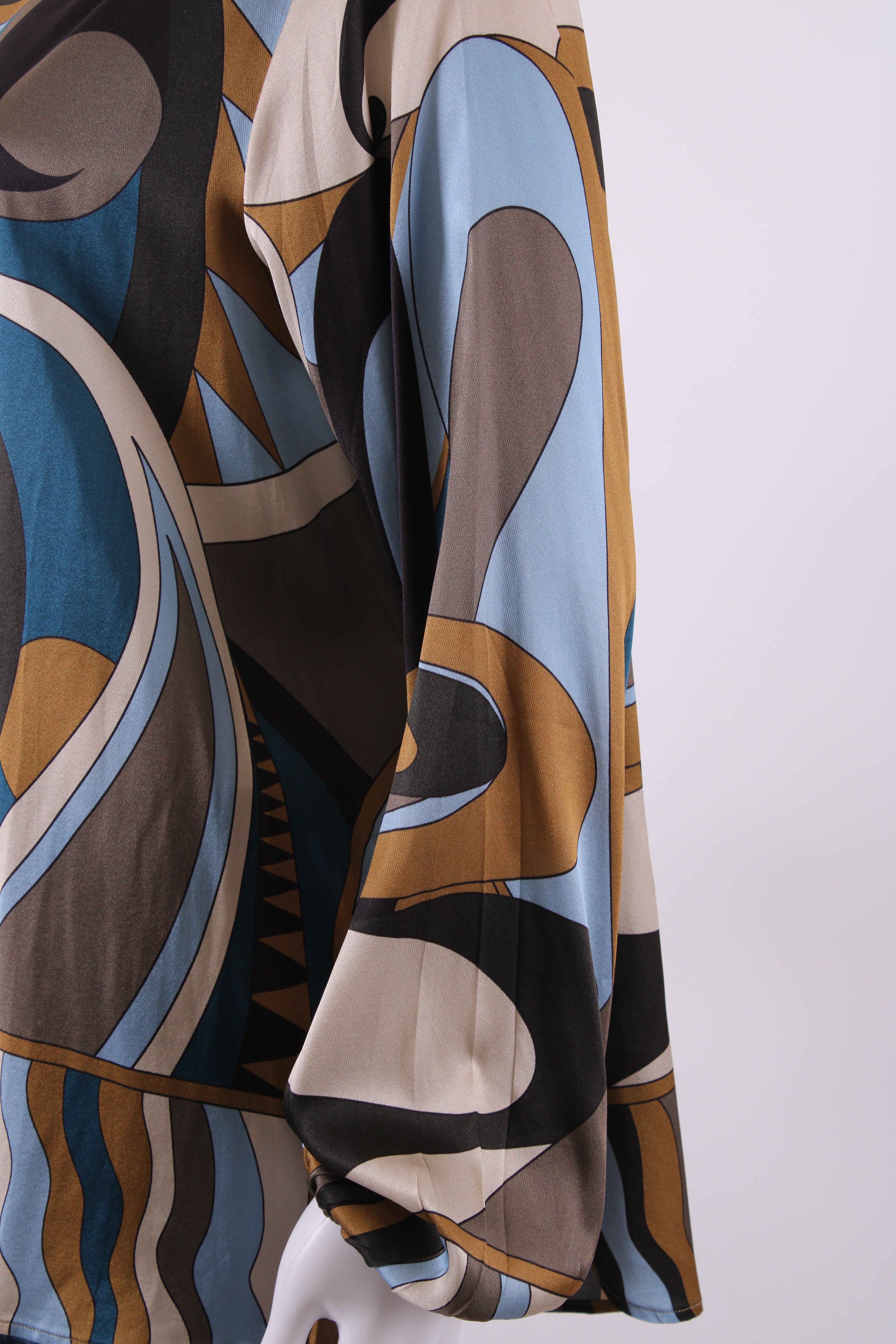 Charlotte Sparre L/S Print Blouse Blue/ Tan L