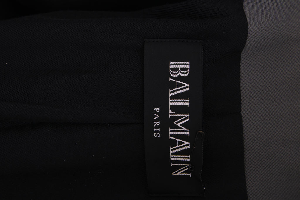 Balmain Double Breasted Gold Button Blazer Grey 36