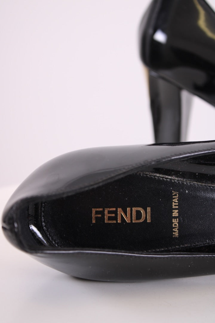 Fendi FF Button Patent Heels 38