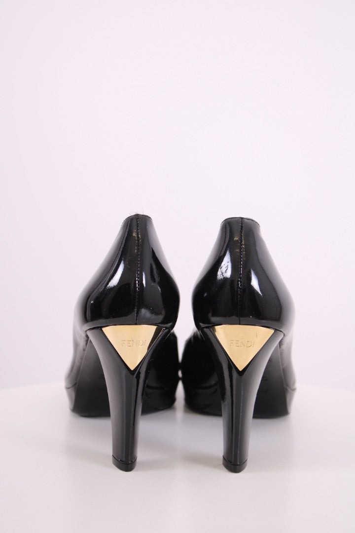Fendi FF Button Patent Heels 38