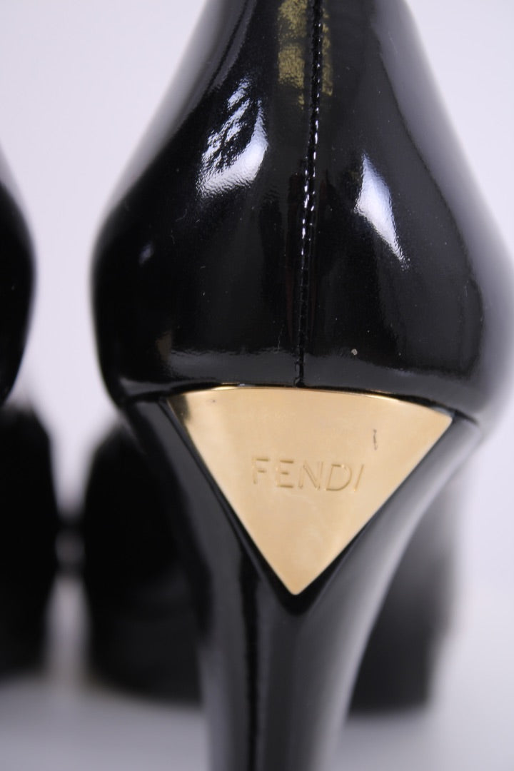 Fendi FF Button Patent Heels 38