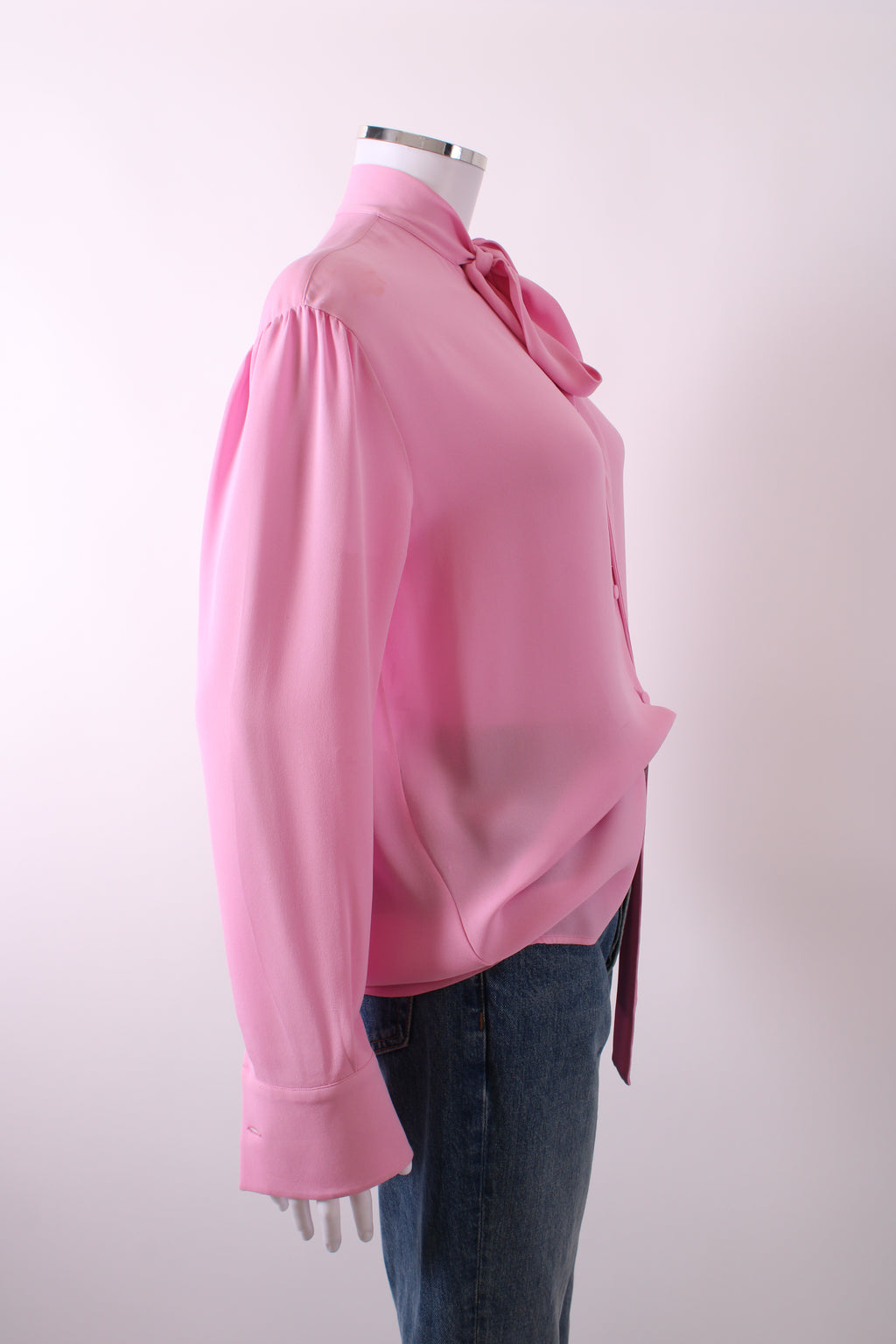 Valentino L/S Pussy Bow Blouse Pink 4