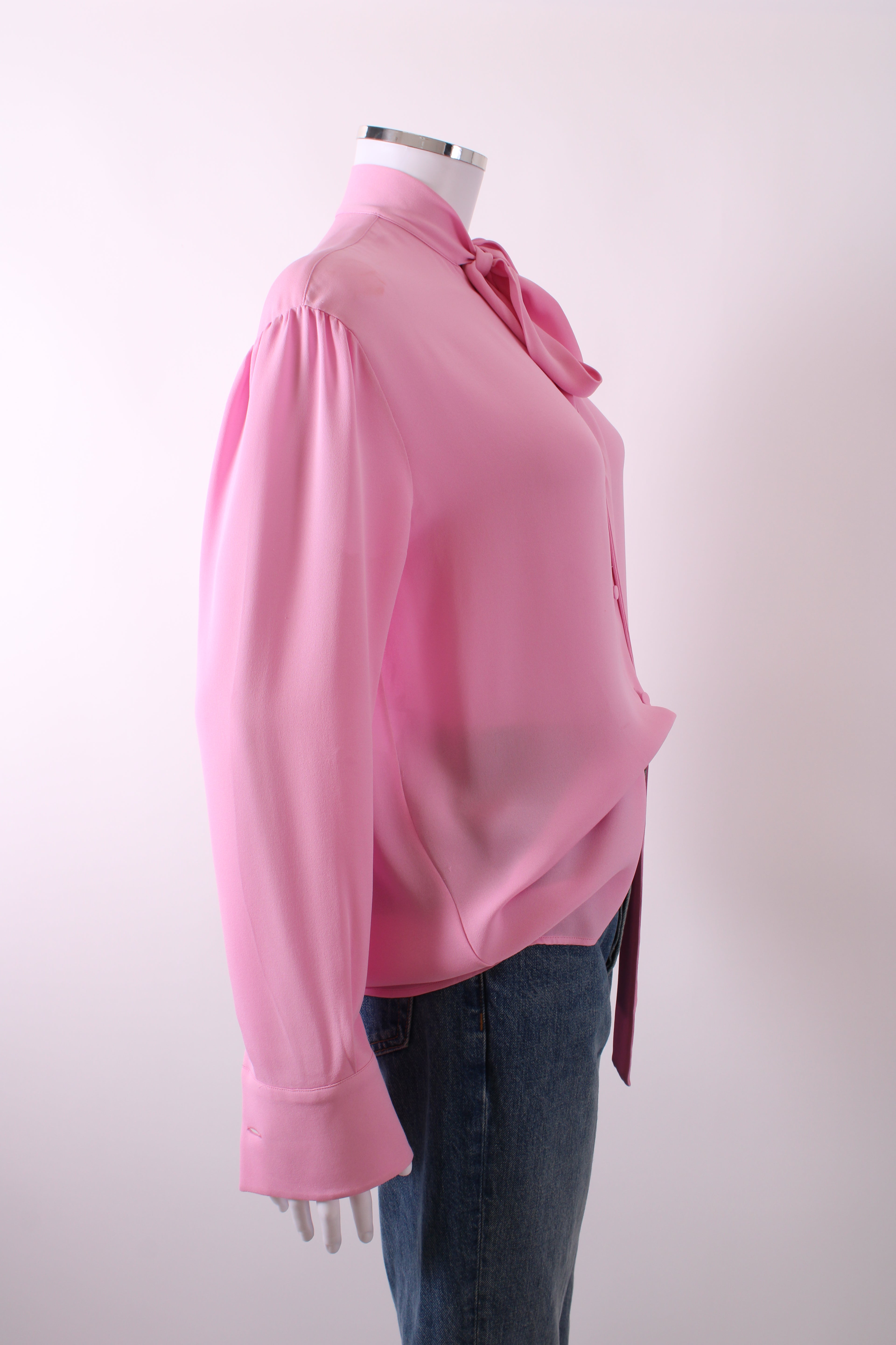 Valentino L/S Pussy Bow Blouse Pink 4