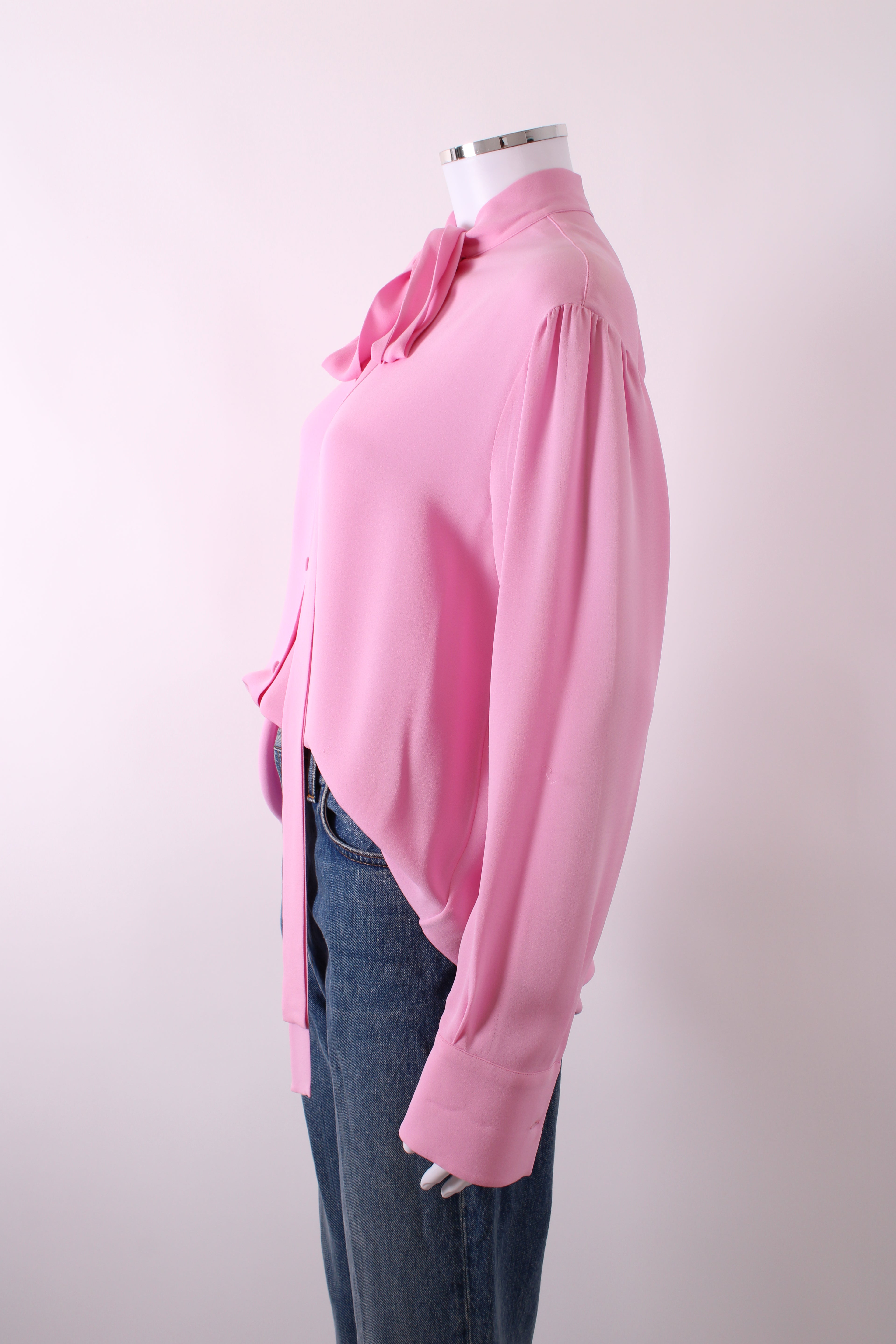 Valentino L/S Pussy Bow Blouse Pink 4