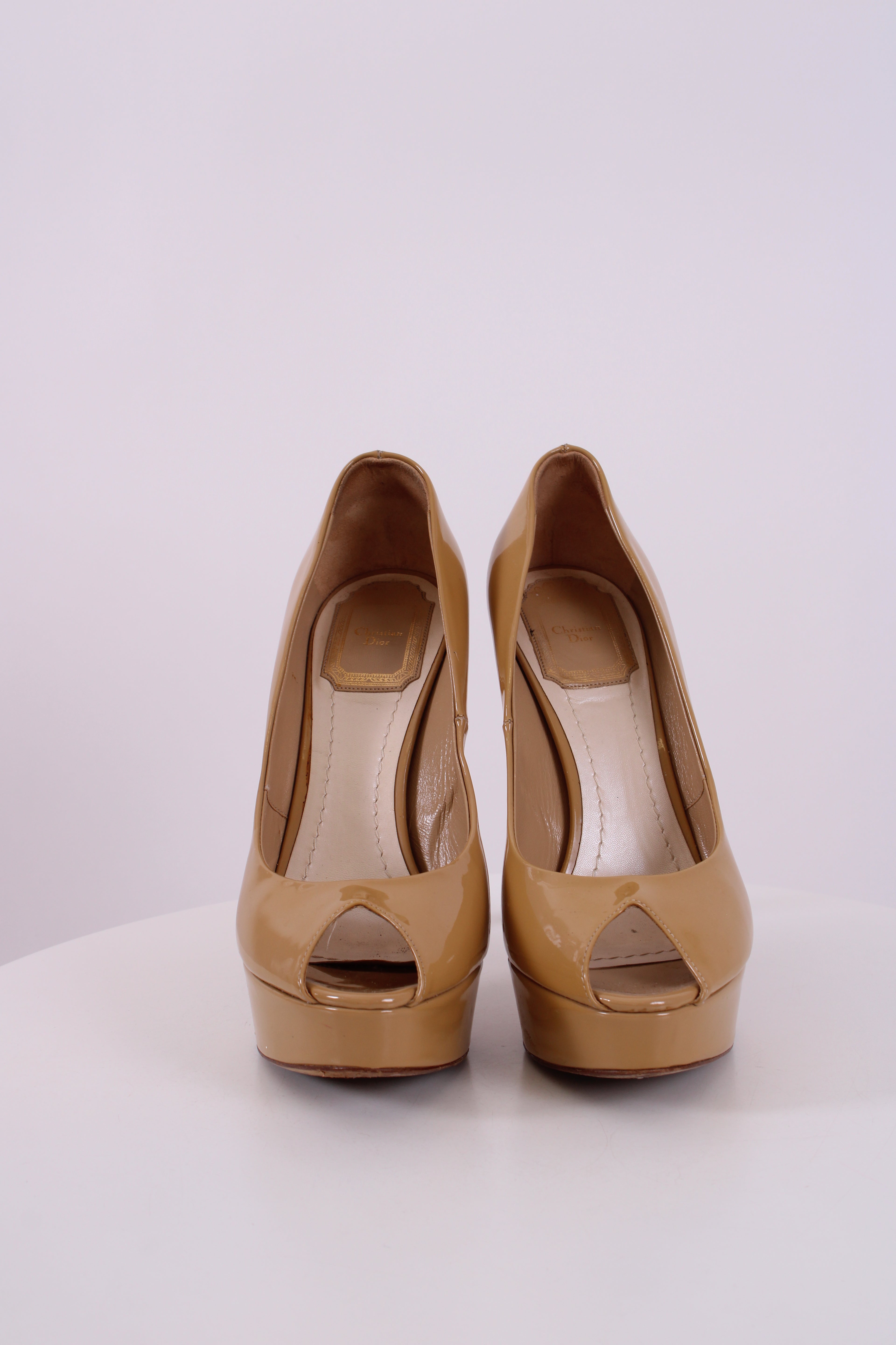 Christian Dior Beige Peep Toe Heels