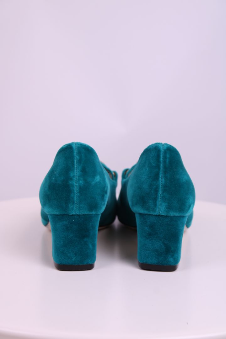 Gucci GG Velvet Heels Turquoise 35