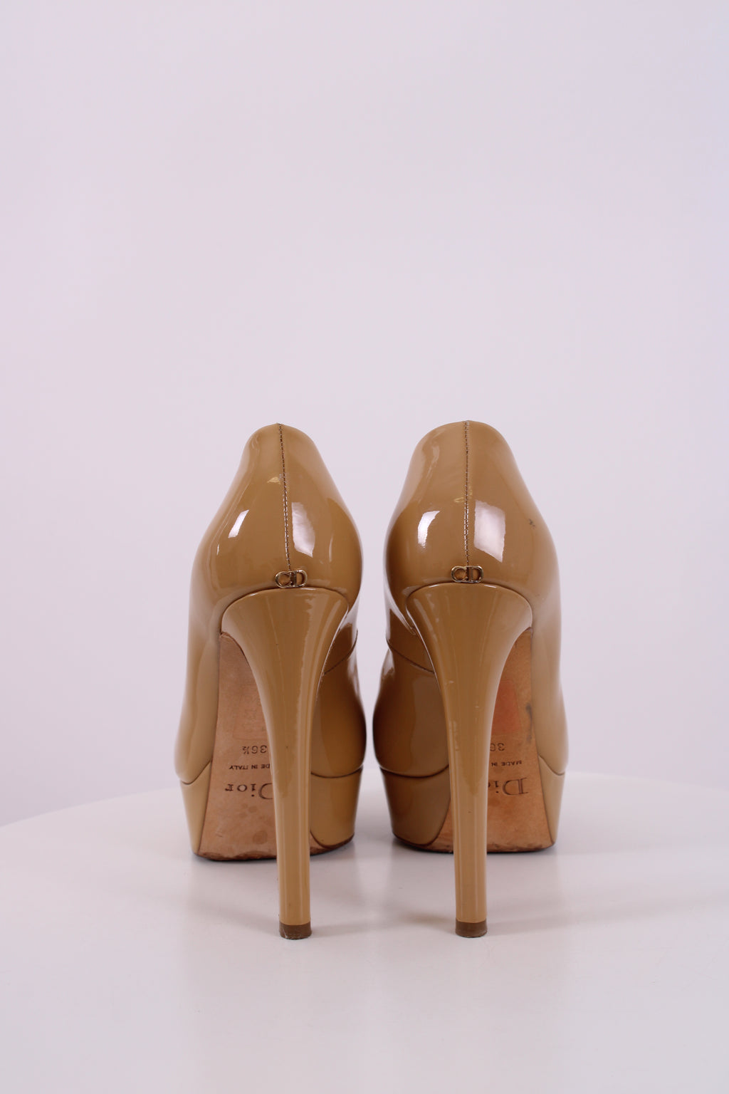 Christian Dior Beige Peep Toe Heels