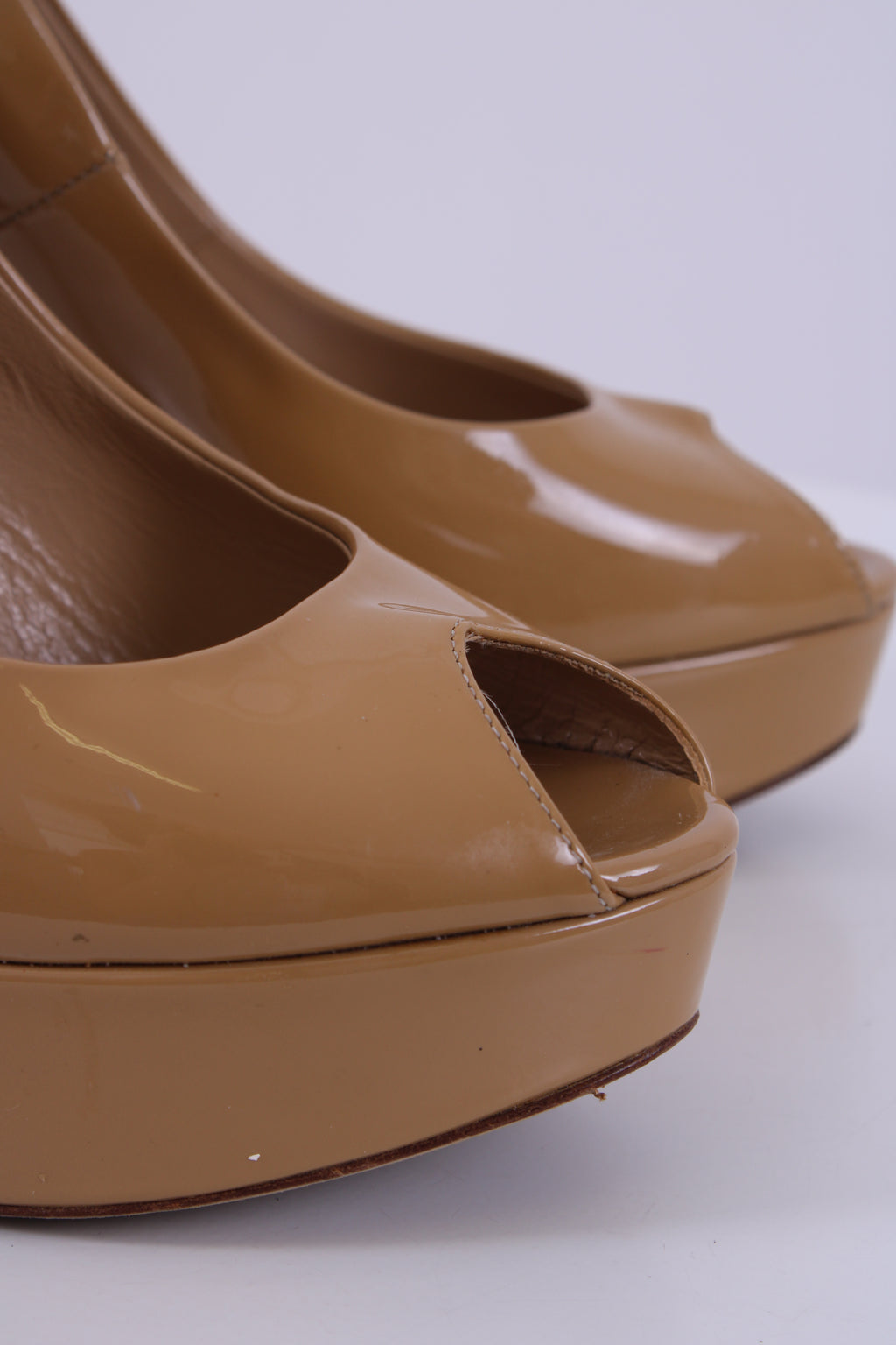 Christian Dior Beige Peep Toe Heels