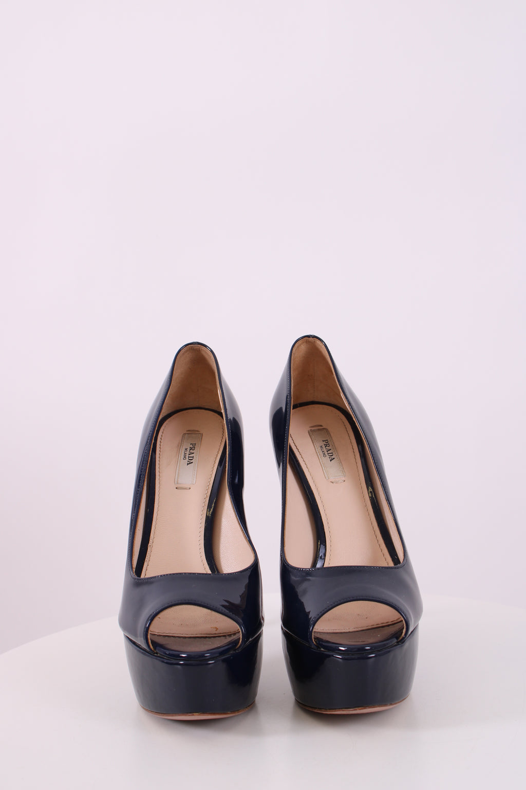 Prada Navy Peep Toe Heel Navy 37