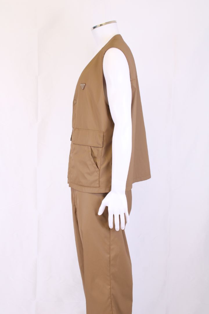 Prada Nylon Waistcoat/ Trouser Co-Ord Tan XL
