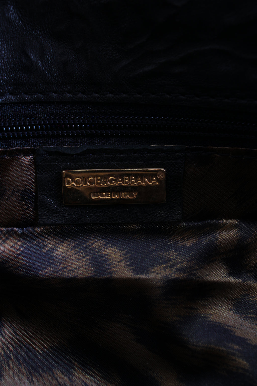 Dolce & Gabbana Leather shoulder bag gold detailing Black Small