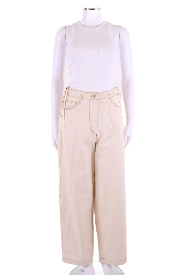 Sandro Laced Hip Jeans Cream 8