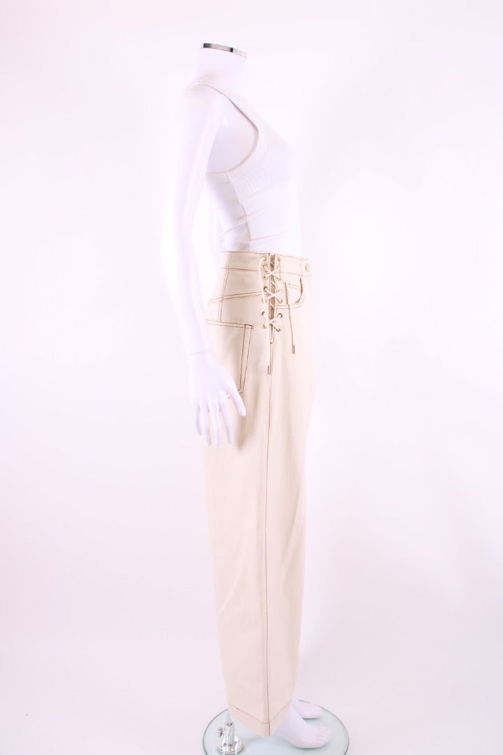 Sandro Laced Hip Jeans Cream 8